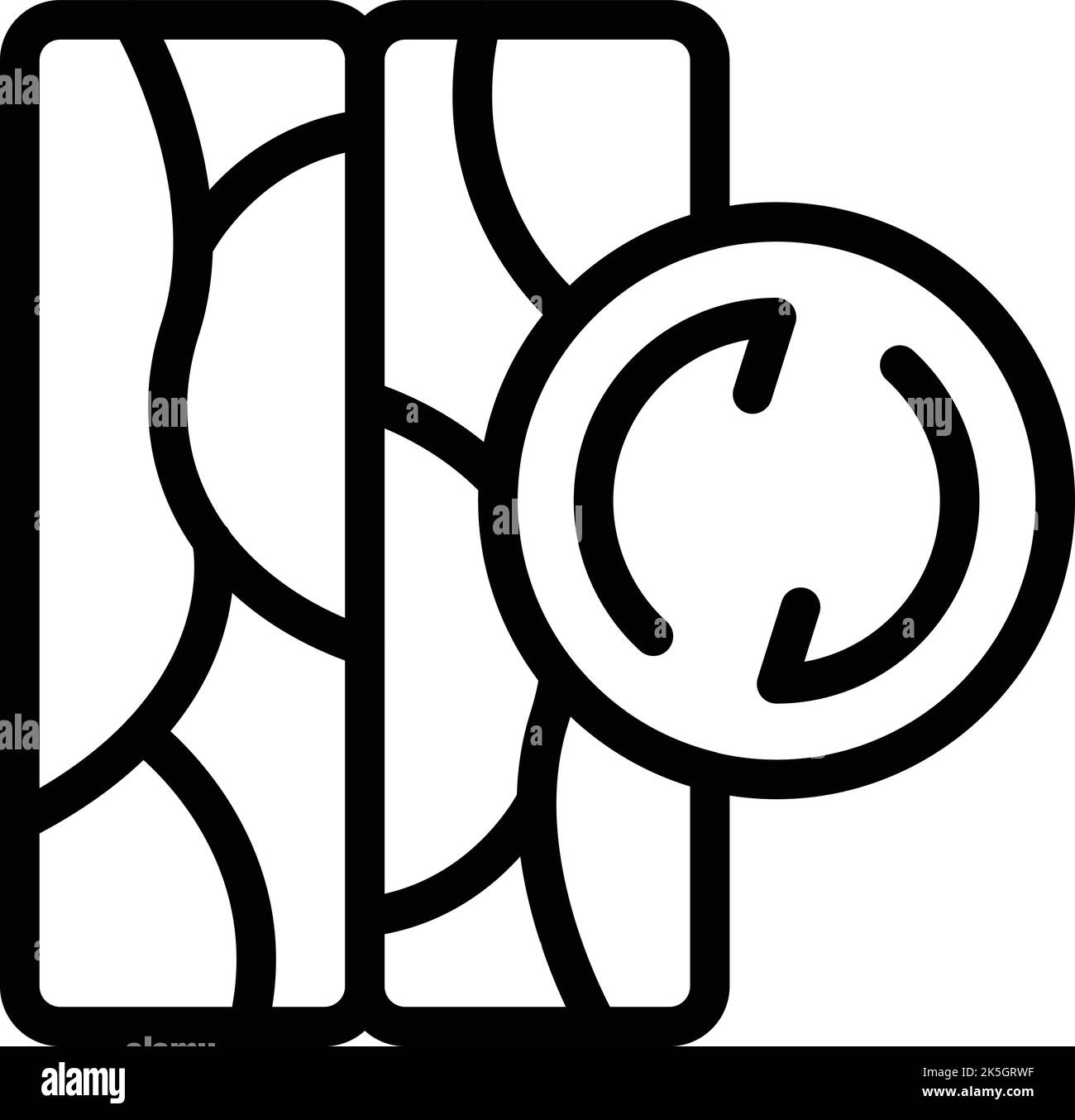 Recyclez le vecteur de contour de l'icône d'étage. Carrelage intérieur. Porte murale Illustration de Vecteur