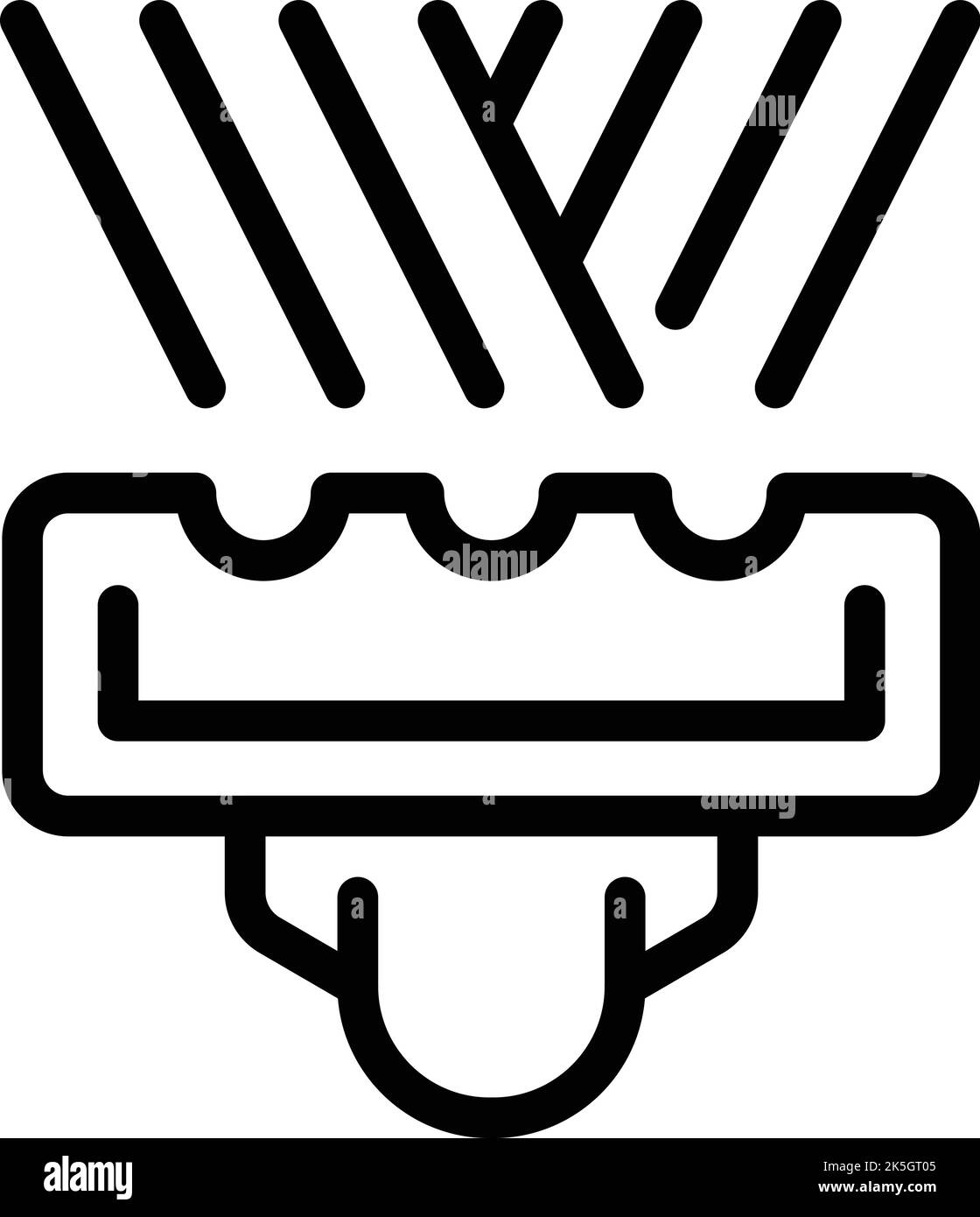 Vecteur de contour d'icône de spatule de sol. Carrelage en bois. Intérieur de la maison Illustration de Vecteur