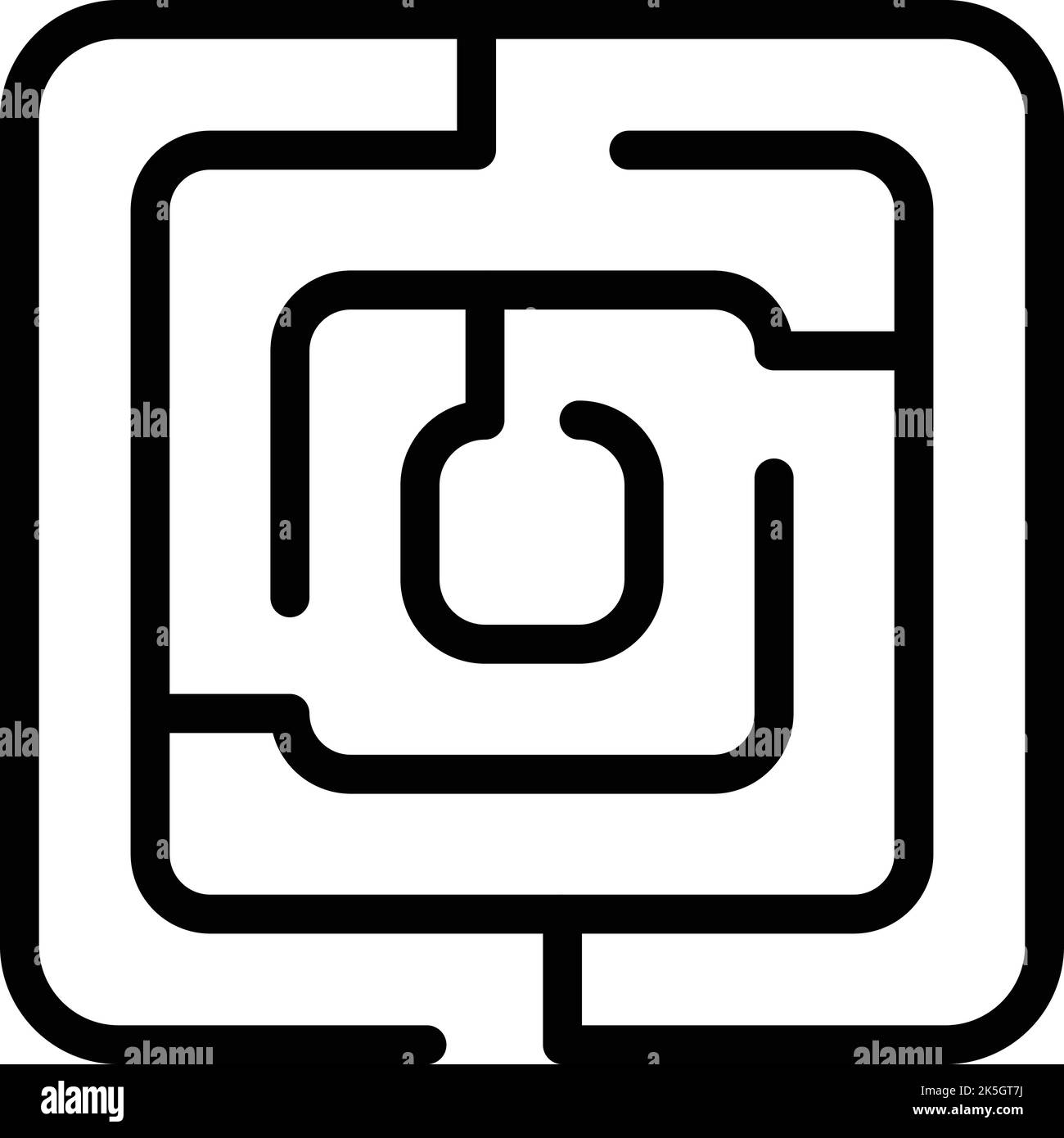 Vecteur de contour d'icône de labyrinthe de sol. Intérieur de la maison. Décoration murale Illustration de Vecteur
