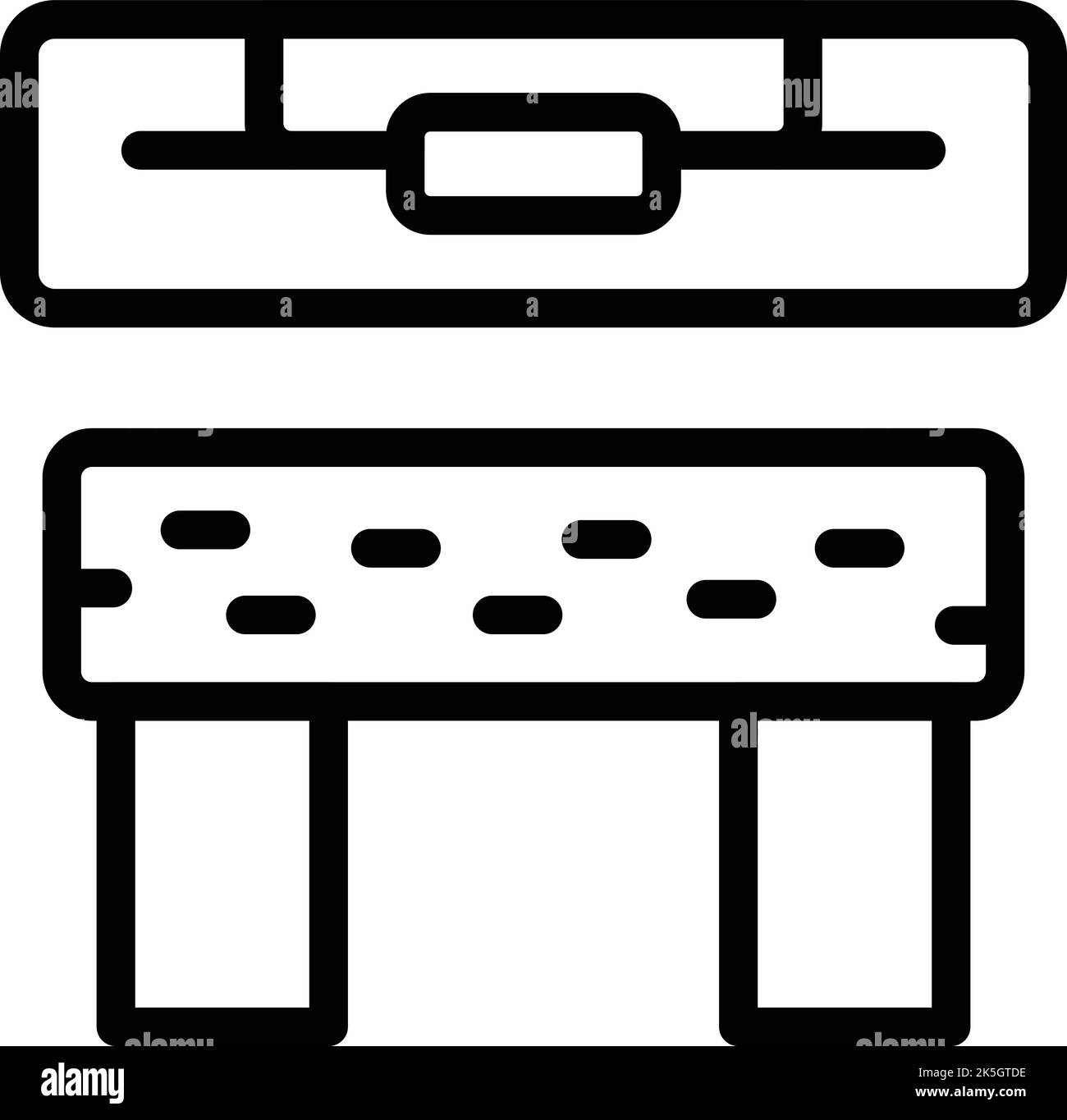 Vecteur de contour de l'icône d'équilibrage du sol. Intérieur de la maison. Carrelage en bois Illustration de Vecteur