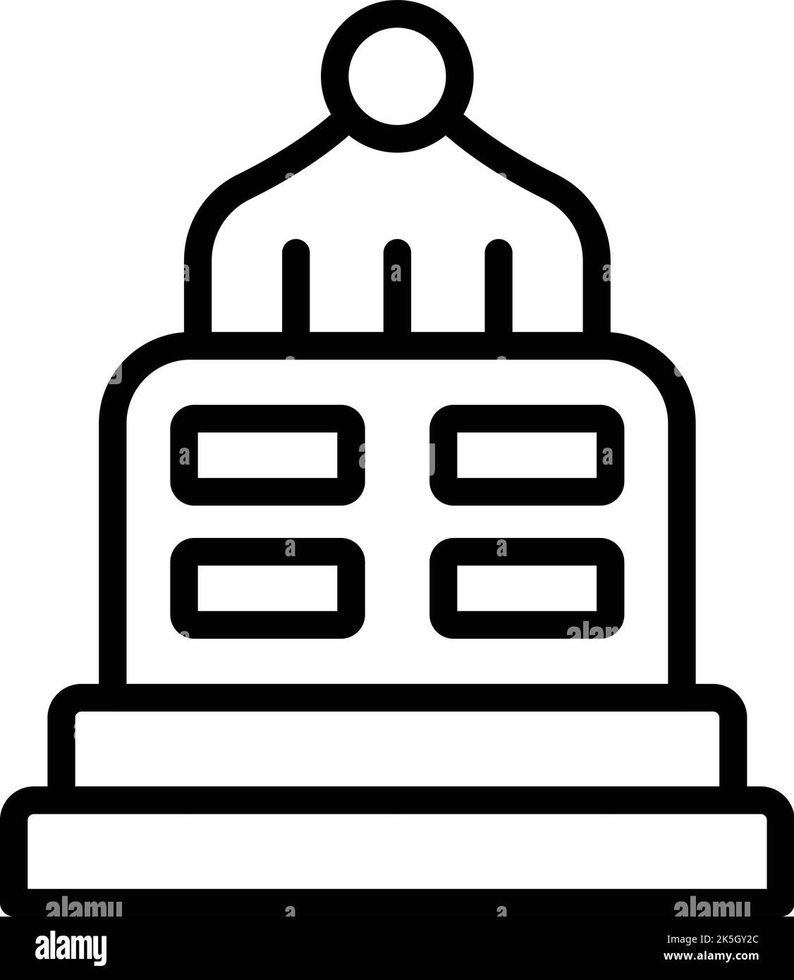 Vecteur de contour d'icône de monument. Jour du Myanmar. Promotion SKY Illustration de Vecteur