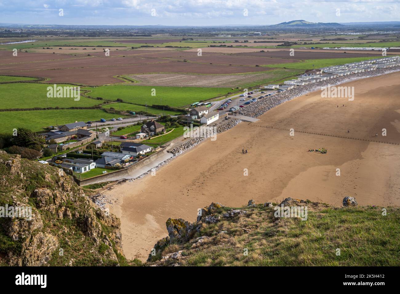 Brean Beech depuis le sommet de Brean Down, dans le nord du Somerset, en Angleterre Banque D'Images