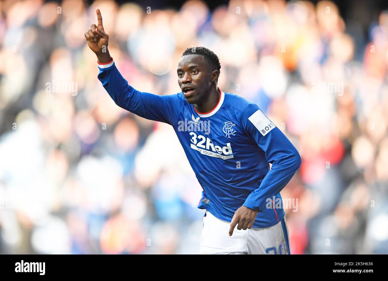 Glasgow, le 8th octobre 2022. Fashion Sakala des Rangers célèbre son but et Rangers quatrième lors du match cinch Premiership au stade Ibrox, Glasgow. Crédit photo à lire: Neil Hanna / Sportimage crédit: Sportimage / Alay Live News Banque D'Images