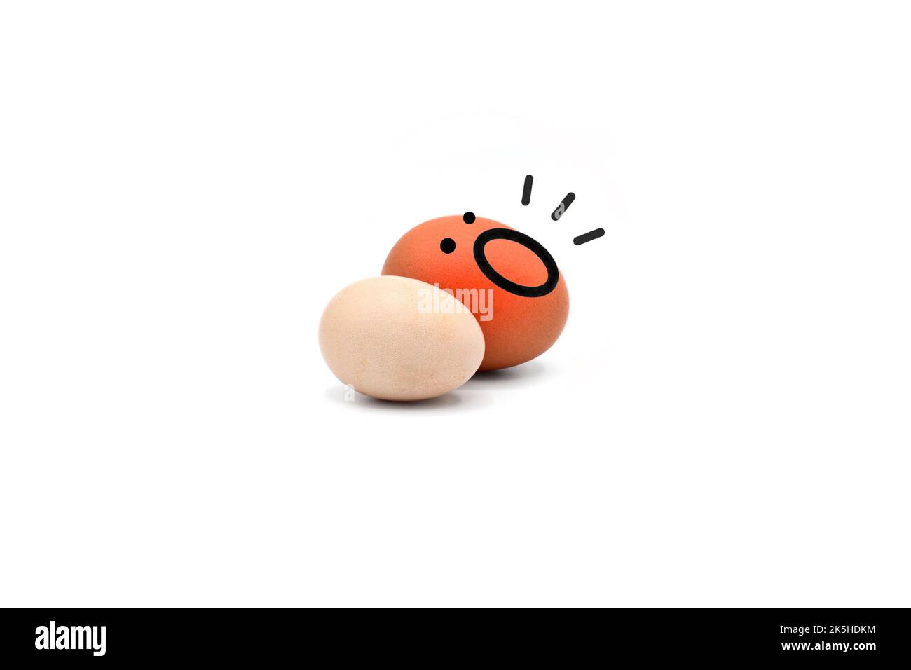 Concept de gonflement du scrotum droit ou testicules douloureux. Idée de crier, besoin d'aide, traumatisme ou douleur. Isolé sur blanc. Banque D'Images