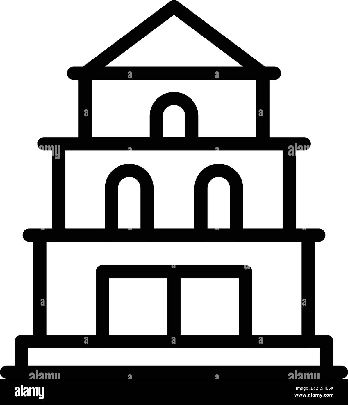 Vecteur de contour de l'icône du temple de prière. Horizon népalais. Ancien bâtiment Illustration de Vecteur Vecteur de contour de l'icône du temple de prière. Horizon népalais. Ancien bâtiment Illustration de Vecteur