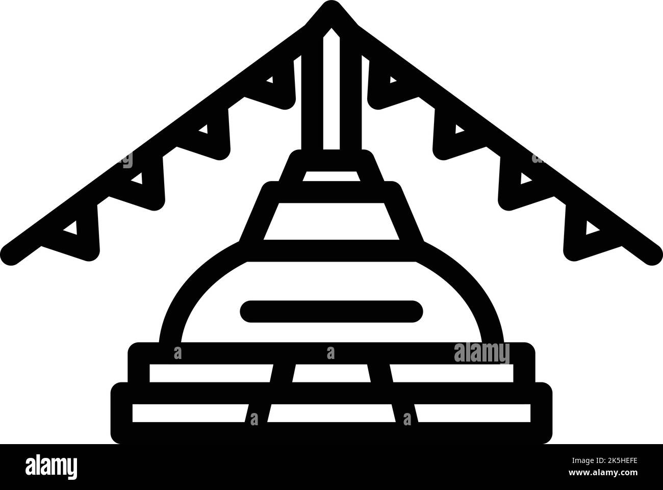 Stupa construction icône vecteur de contour. Horizon népalais. Culture du Temple Illustration de Vecteur Stupa construction icône vecteur de contour. Horizon népalais. Culture du Temple Illustration de Vecteur