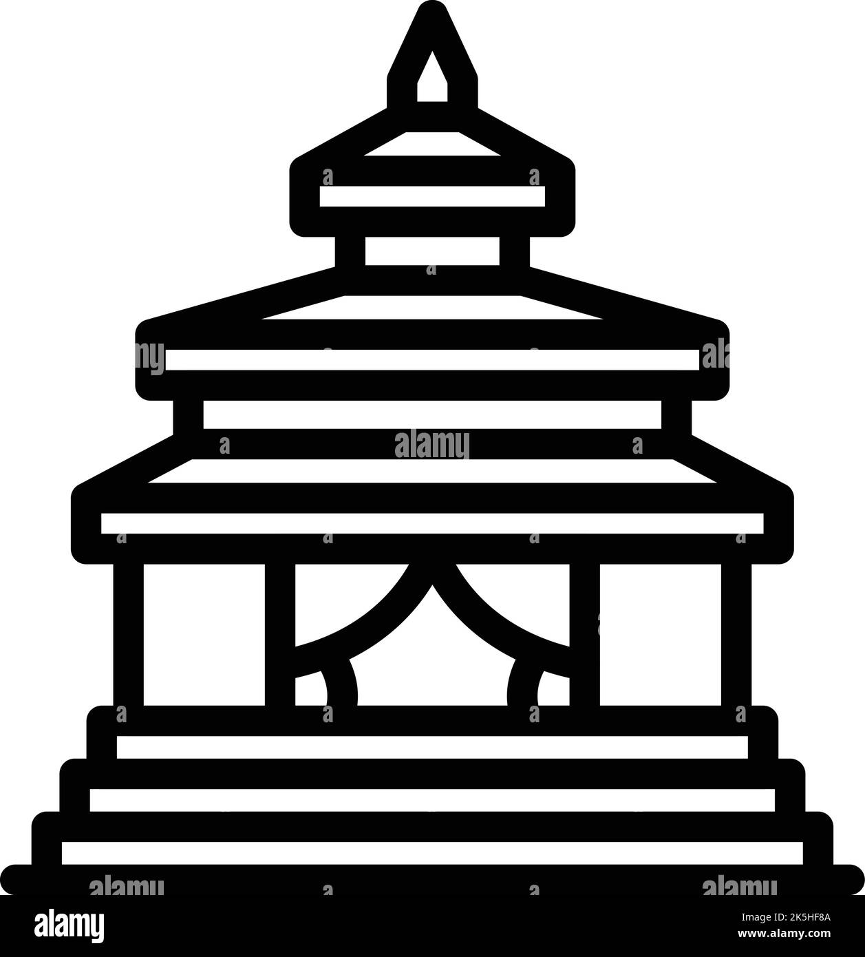 Vecteur de contour d'icône de temple asiatique. Culture phare. Stupa du Népal Illustration de Vecteur Vecteur de contour d'icône de temple asiatique. Culture phare. Stupa du Népal Illustration de Vecteur