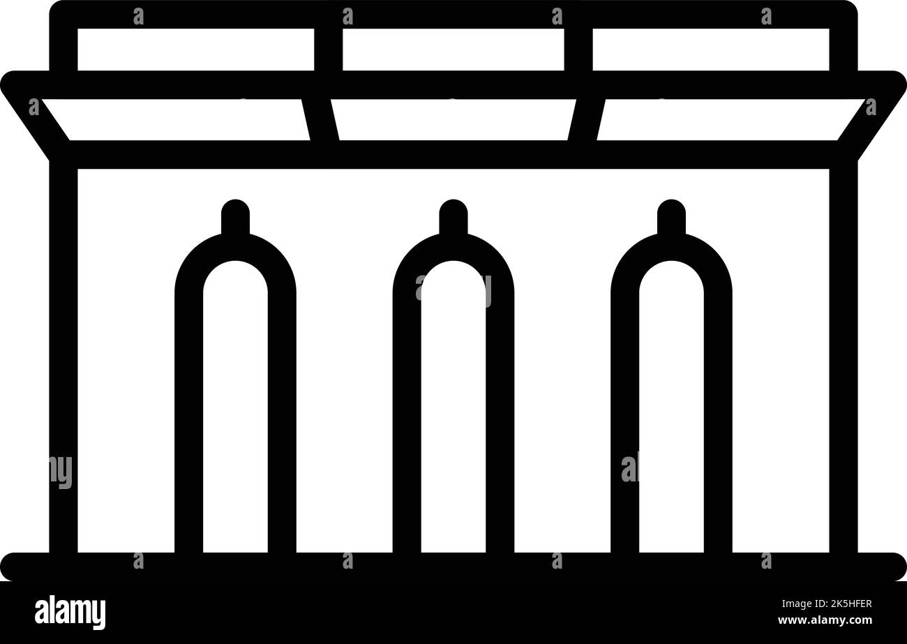 Vecteur de contour de l'icône de l'arche de Kolkata. Ville indienne. Architecture de tourisme Illustration de Vecteur