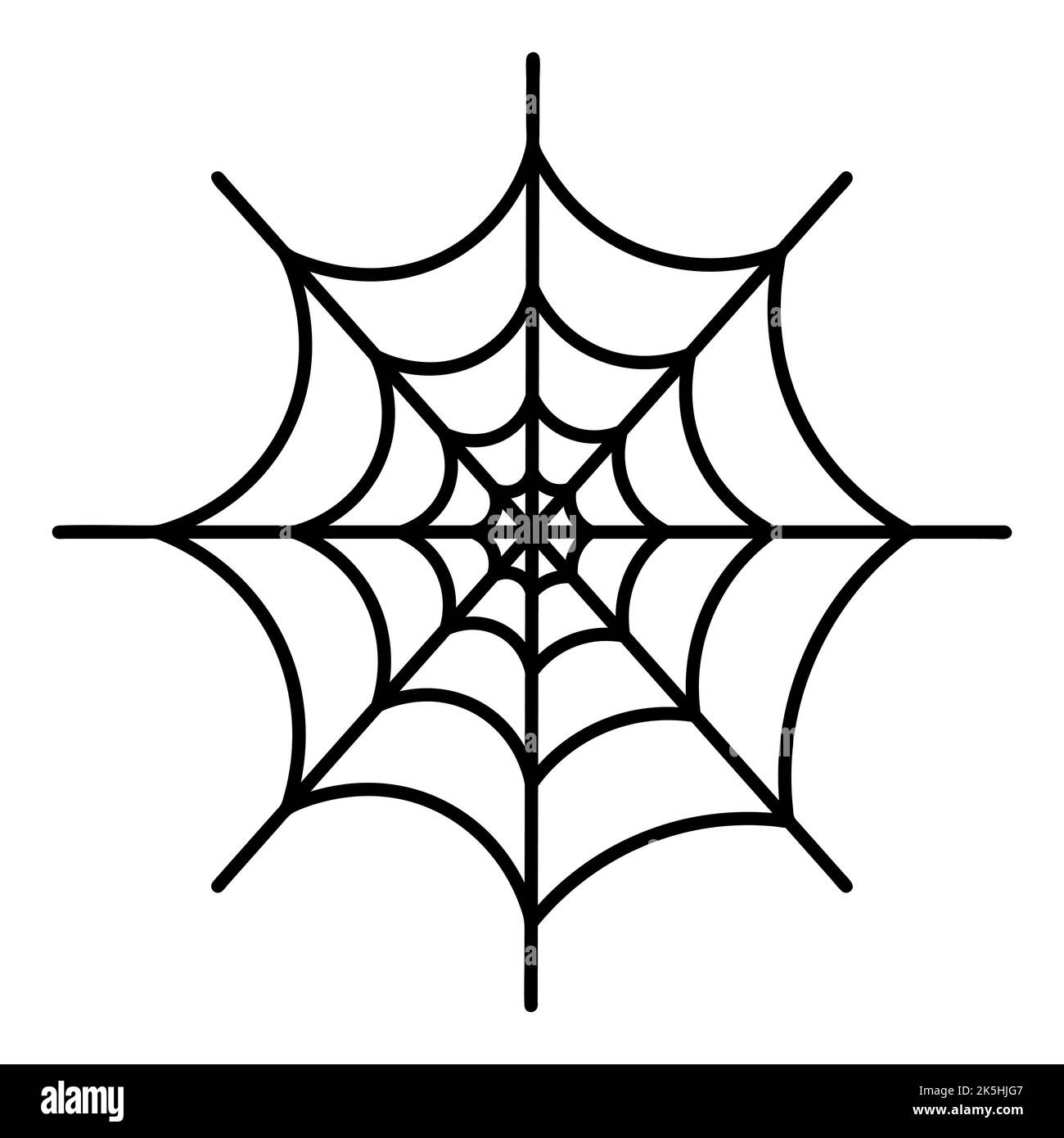 Toile d'araignée. Silhouette. Illustration vectorielle. Une victime collante piège. Réseau complexe. L'embuscade de Hunter. Filetage fin. Symbole Halloween. Illustration de Vecteur