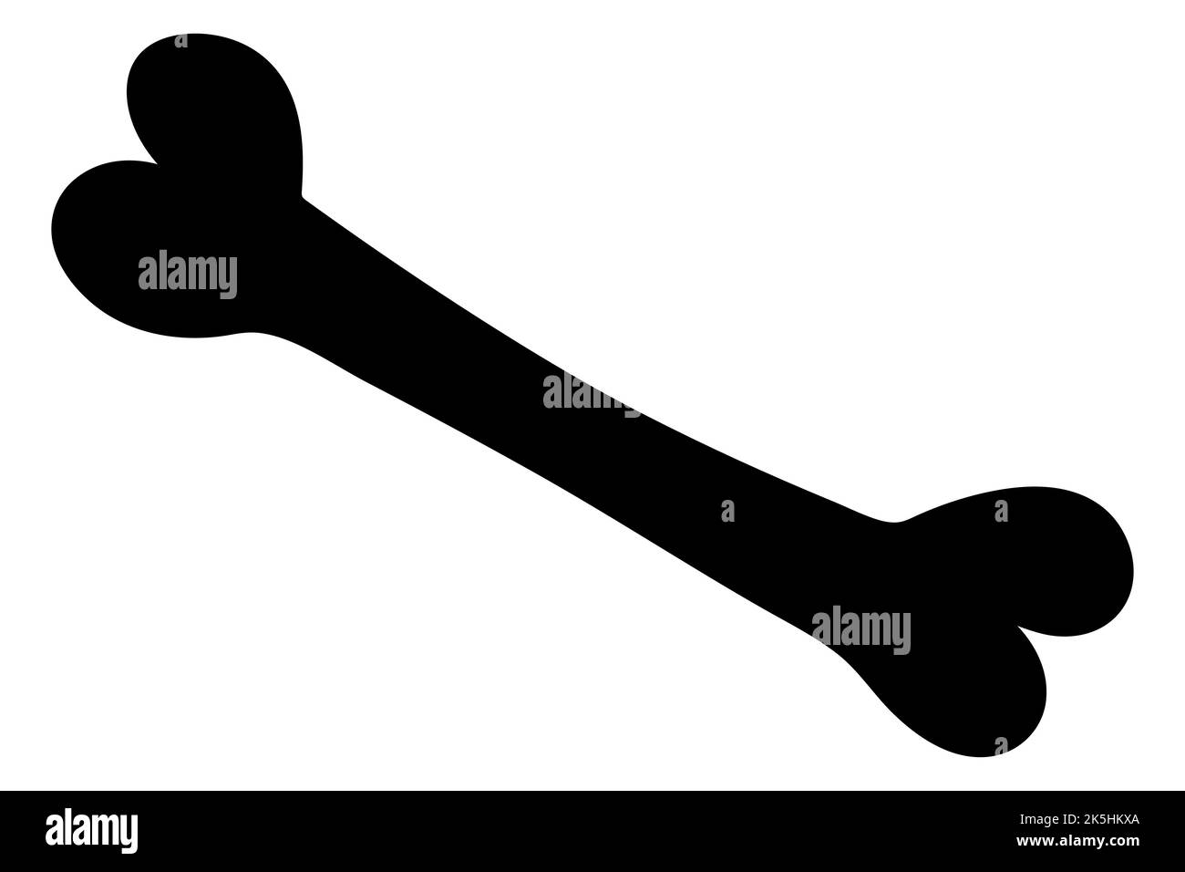 Tibia. Silhouette. Illustration vectorielle. Une partie intégrale du squelette. Arrière-plan blanc isolé. Symbole Halloween. Décoration pour la Toussaint. Illustration de Vecteur