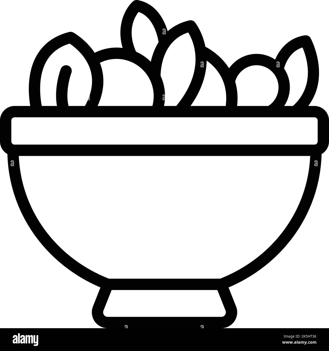 Vecteur de contour d'icône de salade de régime. Alimentation Paleo. Nourriture végétalienne Illustration de Vecteur