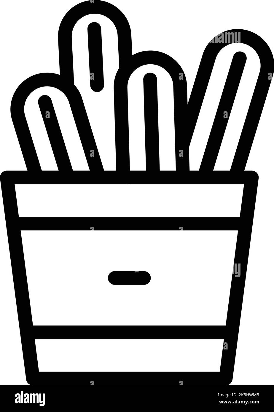 Vecteur de contour de l'icône de churro de plaque. Cuisine espagnole. Dessert de l'Espagne Illustration de Vecteur