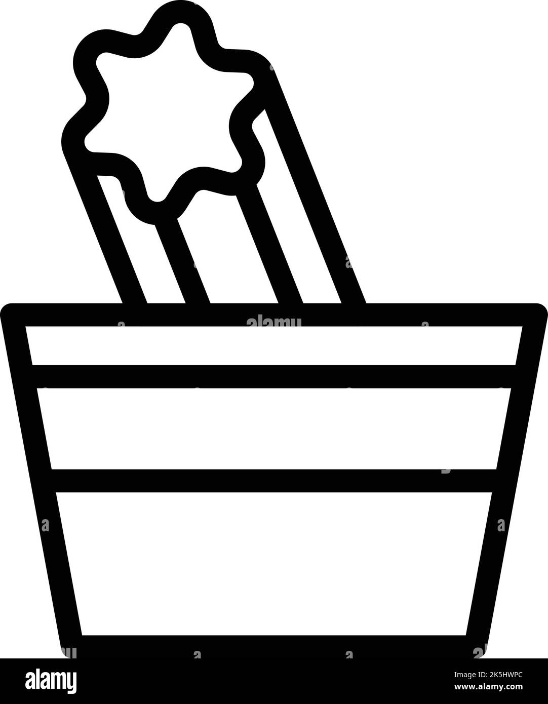 Vecteur de contour d'icône de chocolat churro. Pâtisserie. Dessert de l'Espagne Illustration de Vecteur