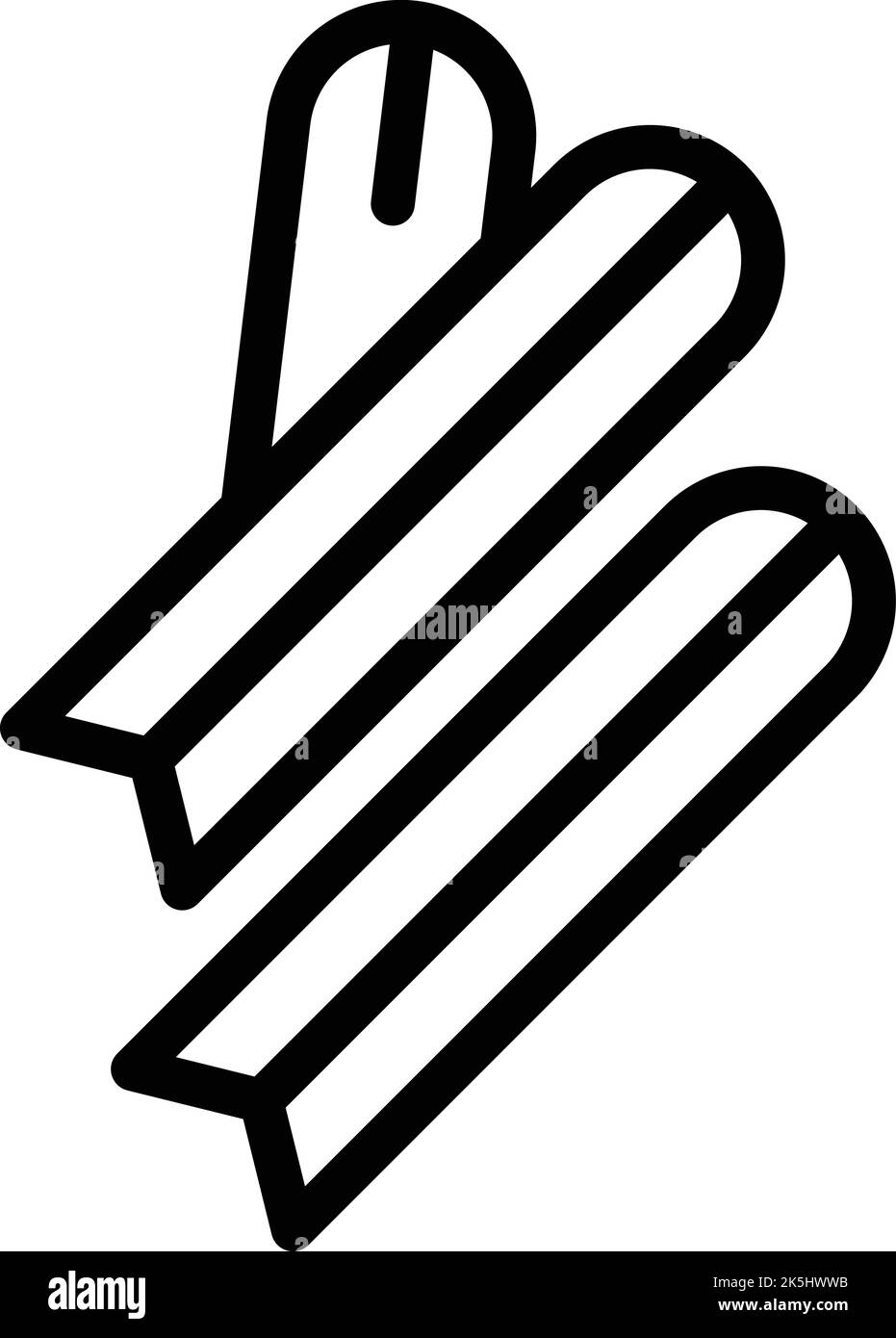 Vecteur de contour d'icône de churro de restaurant. Nourriture au chocolat. Dessert mexicain Illustration de Vecteur