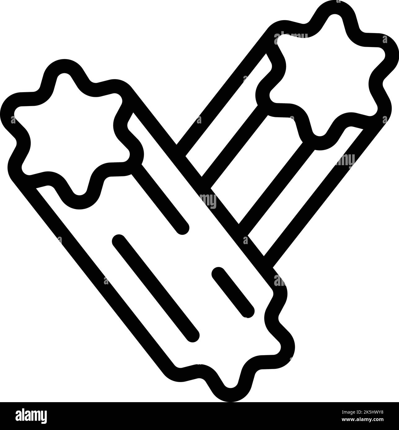 Vecteur de contour d'icône de nourriture de churro. Chocolat espagnol. Dessert de l'Espagne Illustration de Vecteur