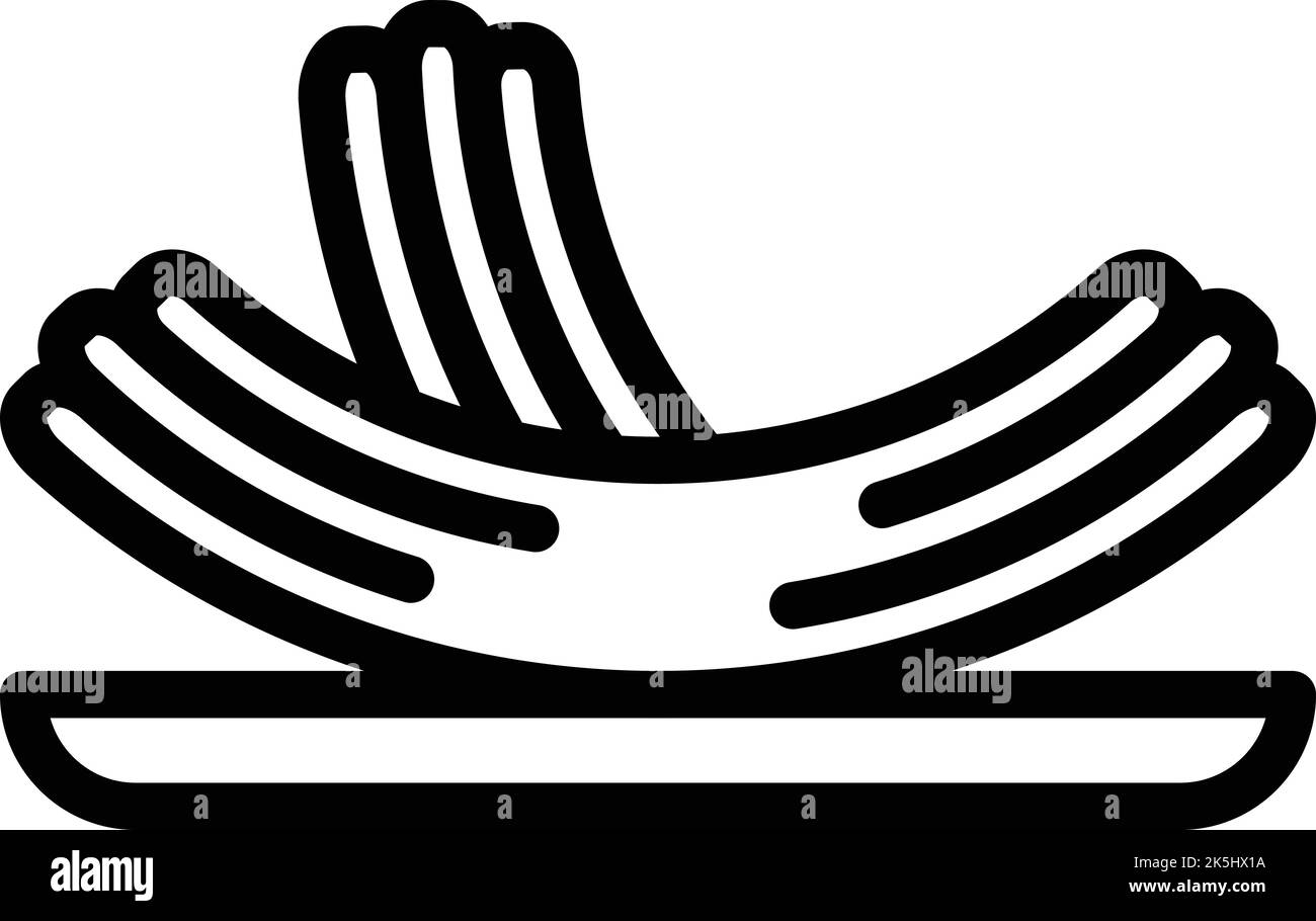 Vecteur de contour de l'icône de boîte de churro. Nourriture au chocolat. Dessert de l'Espagne Illustration de Vecteur