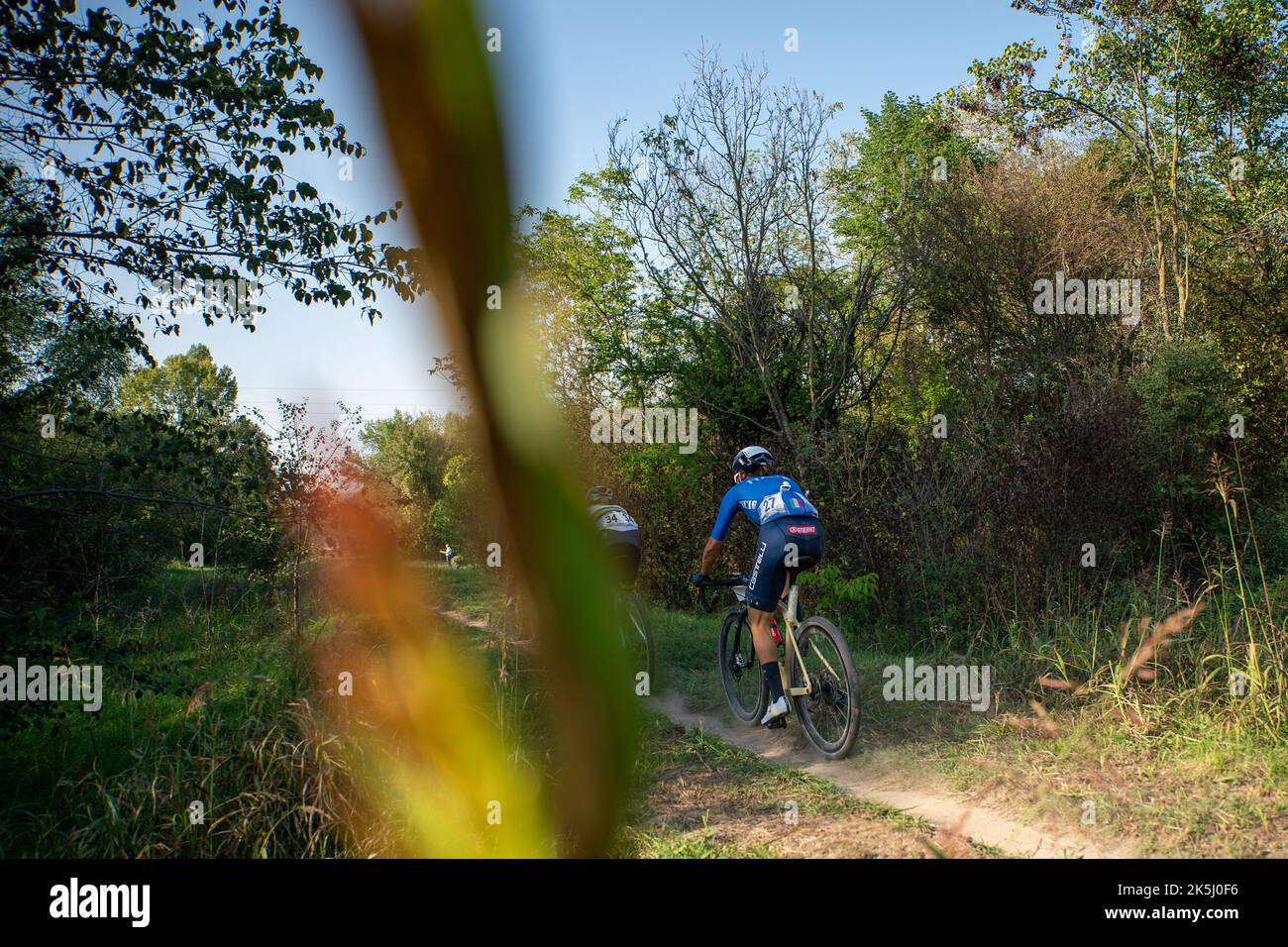 Vicenza - Cittadella, Italie. 8 octobre 2022. Barbara Guarischi (Italie) en compétition aux premiers championnats du monde de Gravel de l'UCI en Vénétie, Italie. Banque D'Images