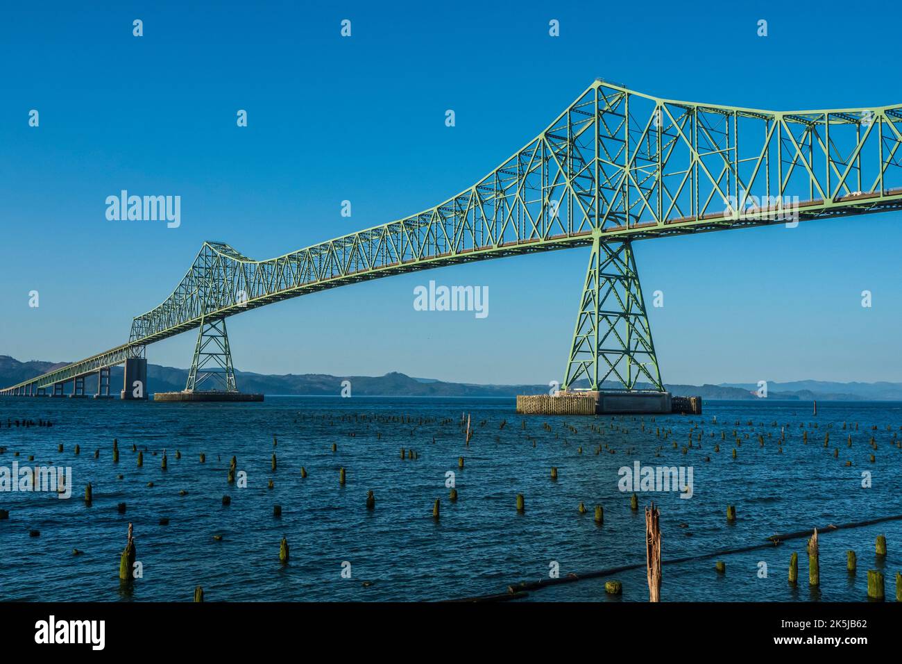 Pont Astoria–Megler au-dessus de la rivière Columbia, Astoria, Oregon. Banque D'Images