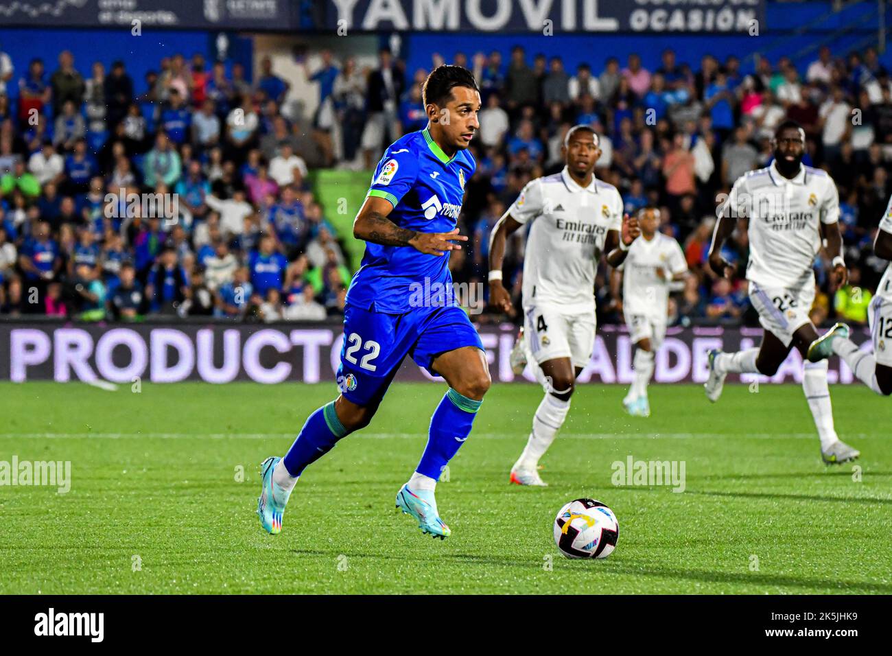 8 octobre 2022: GETAFE, ESPAGNE - OCTOBRE 8: Damian Suarez de Getafe CF pendant le match entre Getafe CF et Real Madrid CF de la Liga Santander sur 8 octobre 2022 au Colisée Alfonso Pérez de Getafe, Espagne. (Credit image: © Samuel Carreño/PX Imagens via ZUMA Press Wire) Banque D'Images