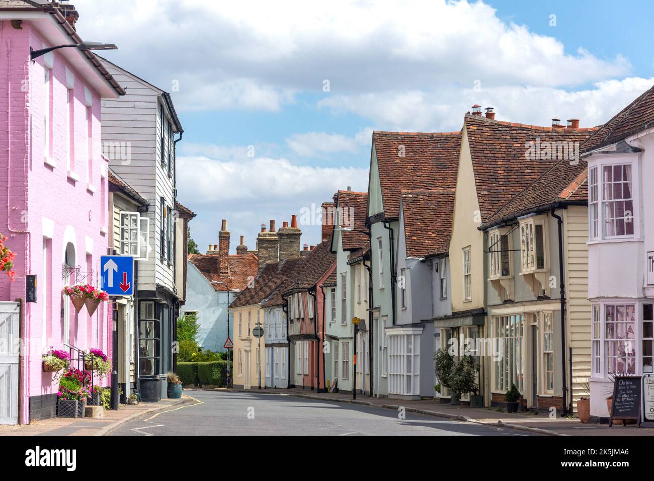 East Street depuis Market End, Coggeshall, Essex, Angleterre, Royaume-Uni Banque D'Images