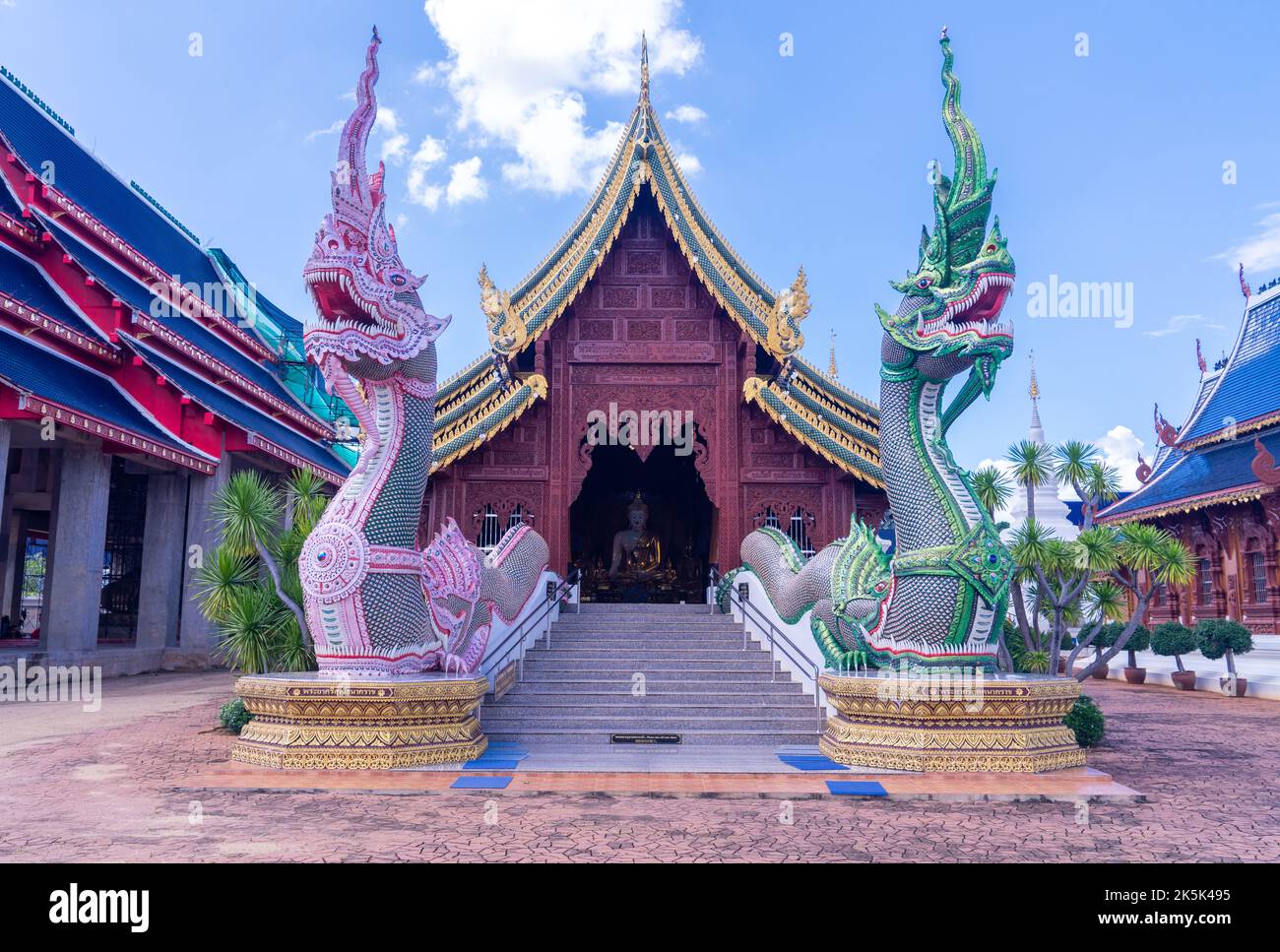 Temple bouddhiste Wat Ban Den ou Wat Banden dans le district de Mae Taeng, Chiang Mai, Thaïlande Banque D'Images