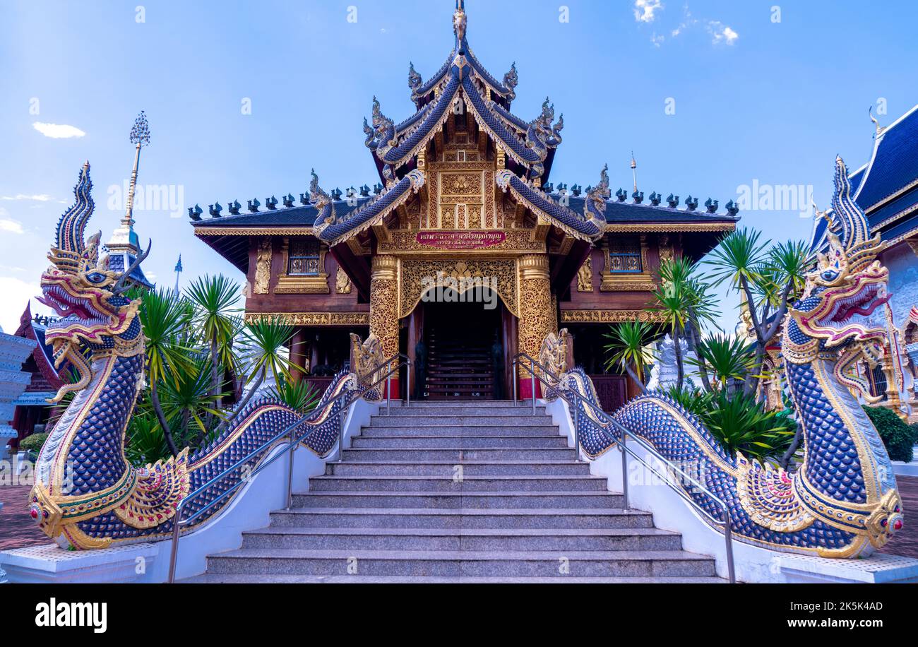 Temple bouddhiste Wat Ban Den ou Wat Banden dans le district de Mae Taeng, Chiang Mai, Thaïlande Banque D'Images