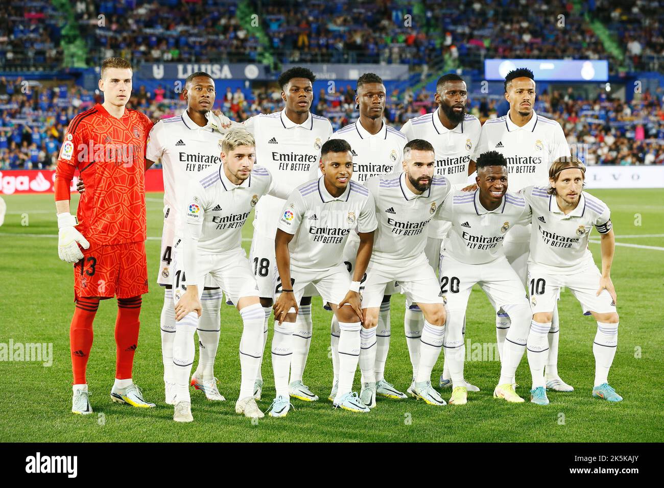Getafe, Espagne. 8th octobre 2022. Real Madrid Team group line-up (Real) football/Soccer : Espagnol 'la Liga Santander' match entre Getafe CF 0-1 Real Madrid CF au Colisée Alfonso Perez à Getafe, Espagne . Crédit: Mutsu Kawamori/AFLO/Alay Live News Banque D'Images
