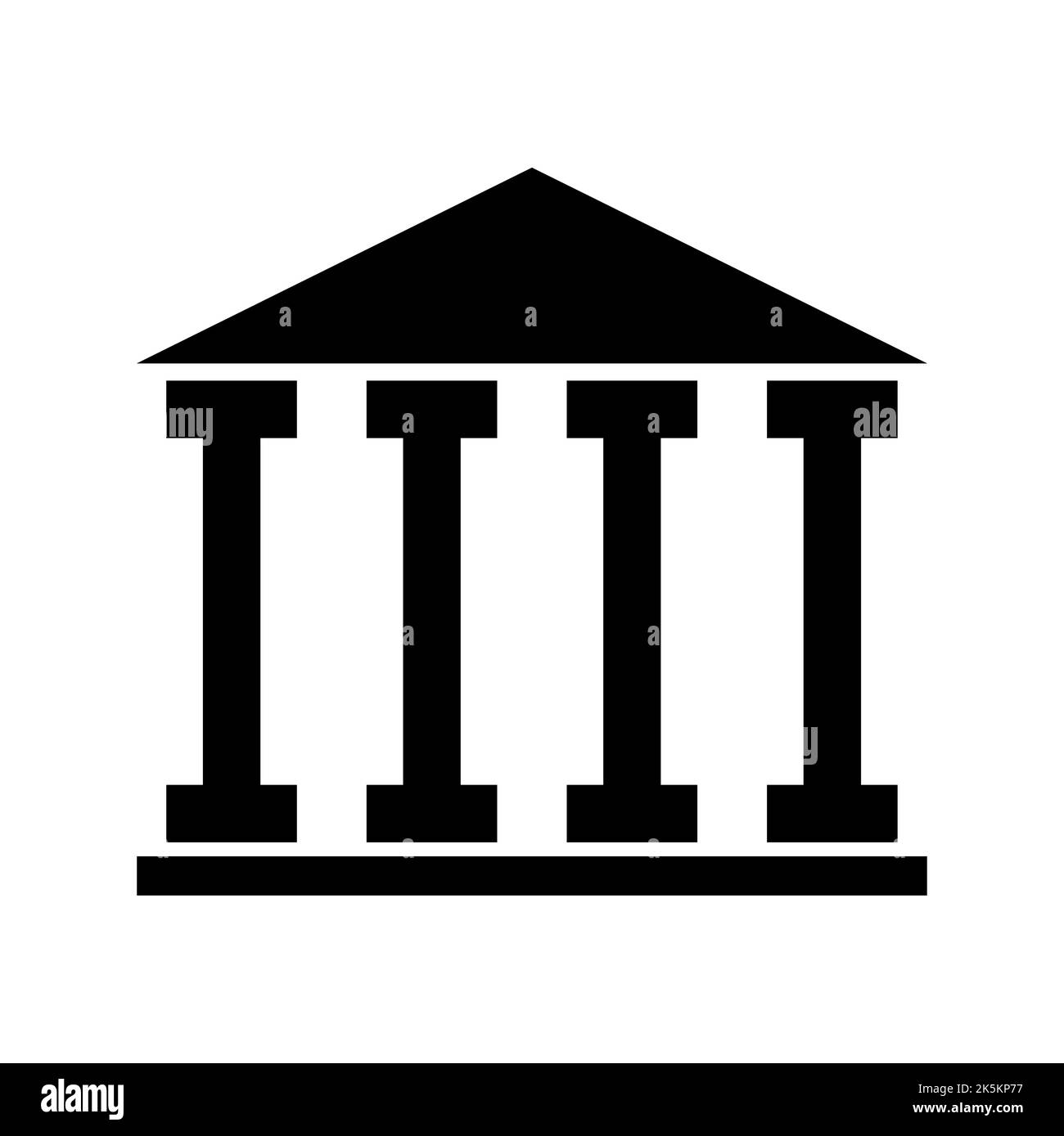 Bâtiment université architecture icône, musée symbole romain, conception plate illustration vectorielle . Illustration de Vecteur