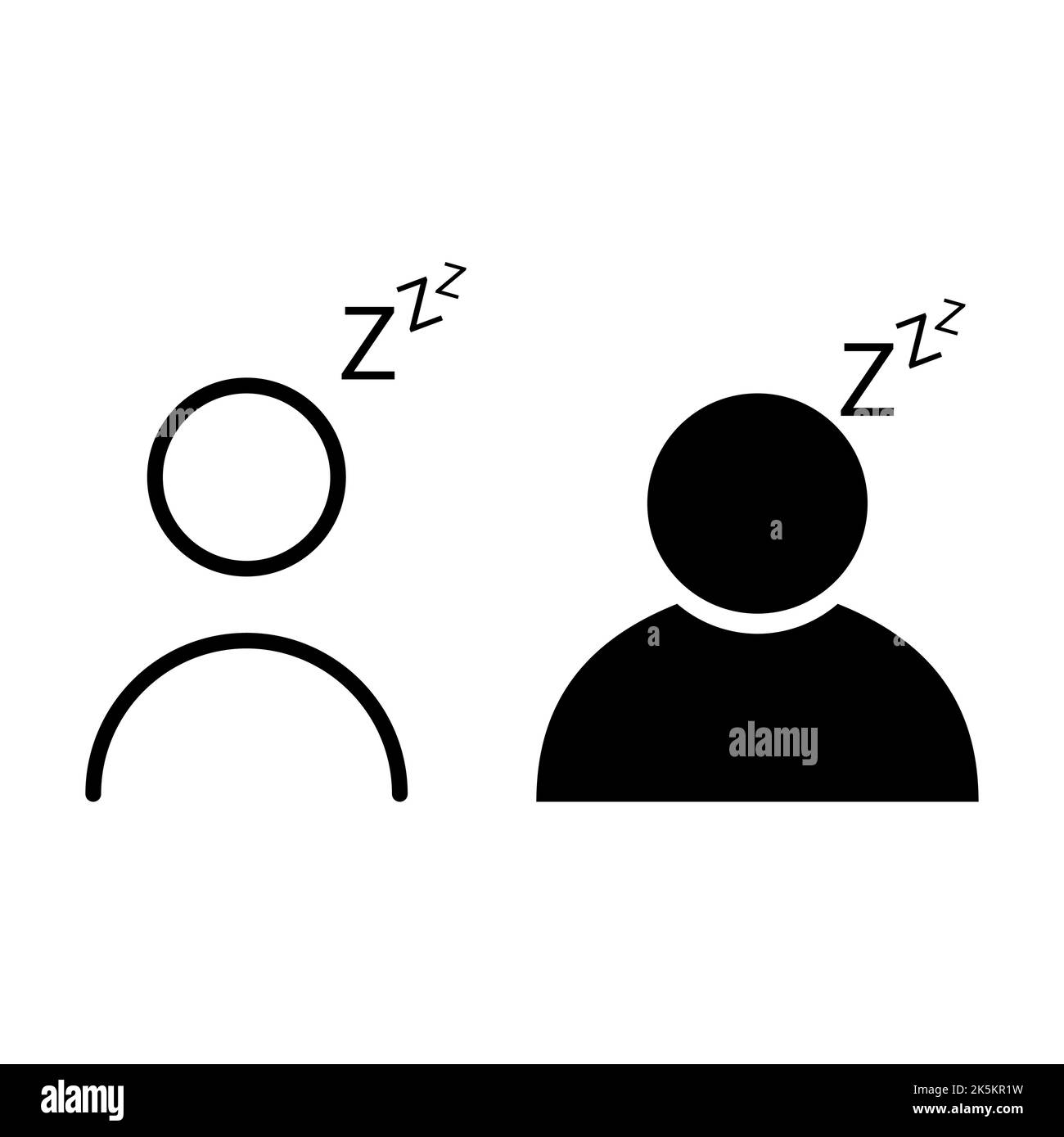 Ensemble de l'icône homme fatigué, l'émotion du sommeil signe fatigué, le symbole de concept ennuyé, illustration de vecteur graphique . Illustration de Vecteur