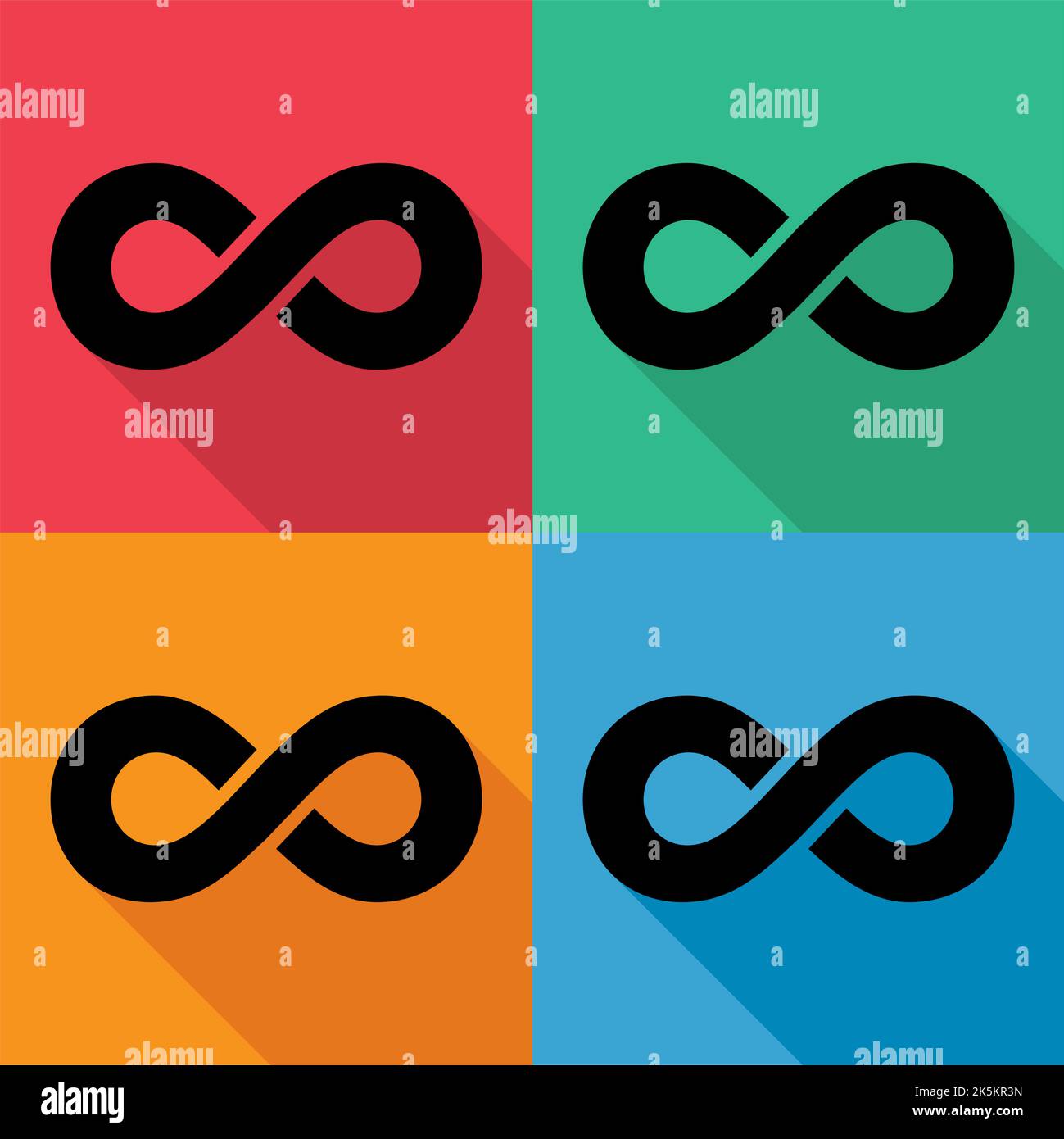 Ensemble d'icône géométrique infini, symbole de tatouage mathématique, illustration vectorielle de forme abstraite sans fin signe moderne . Illustration de Vecteur