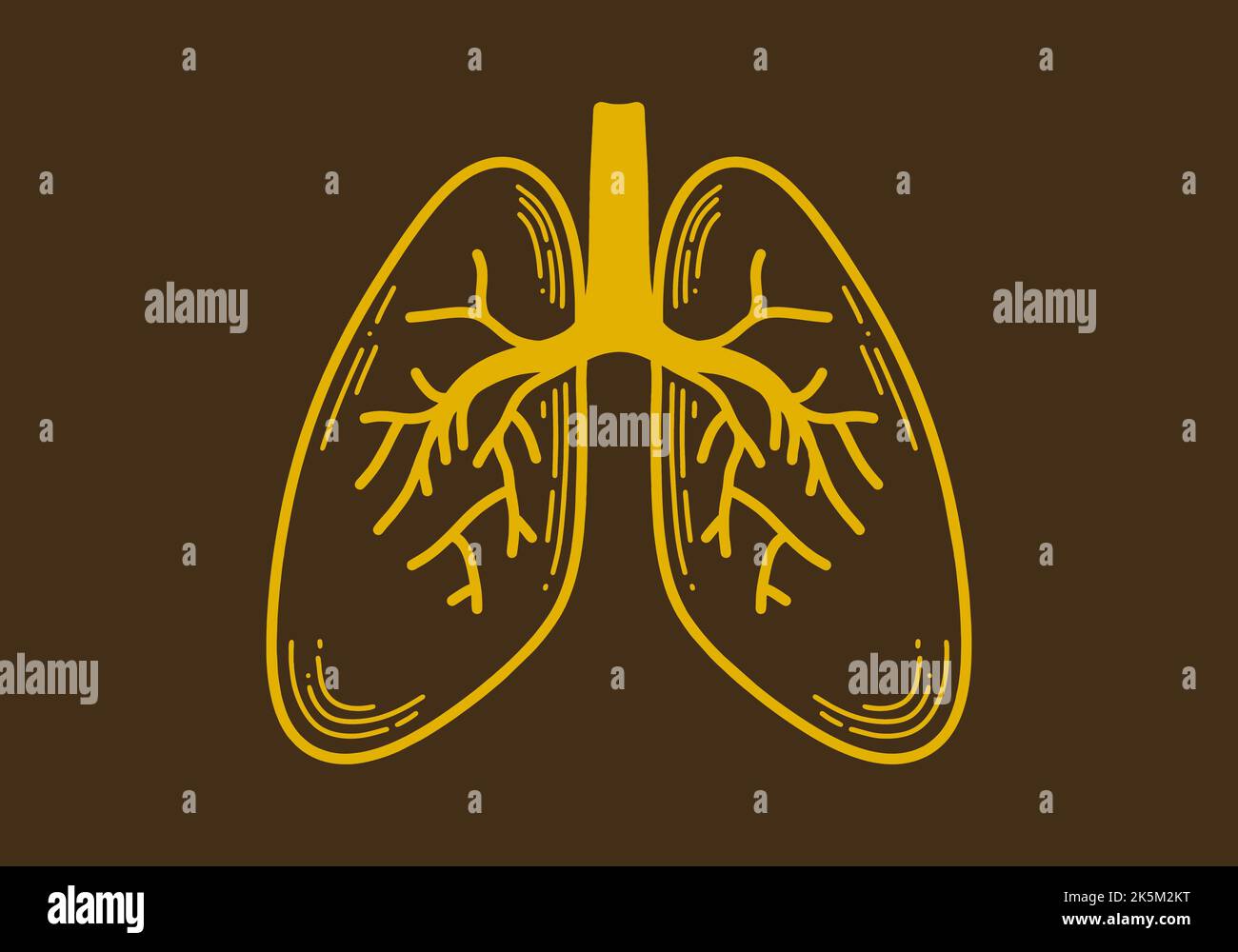 Illustration de style rétro d'un poumon Illustration de Vecteur
