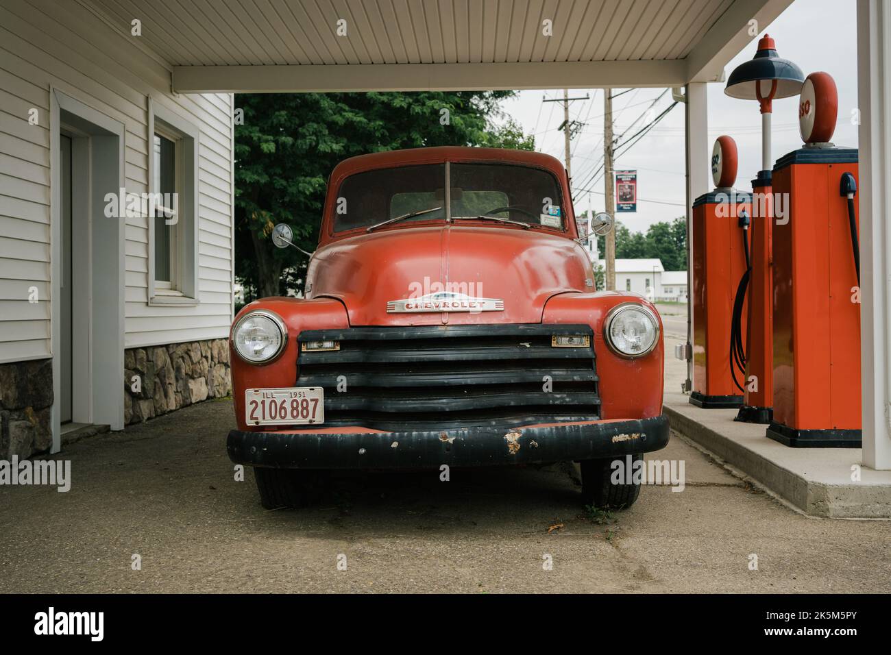 Station-service Esso historique, Jasper, New York Banque D'Images