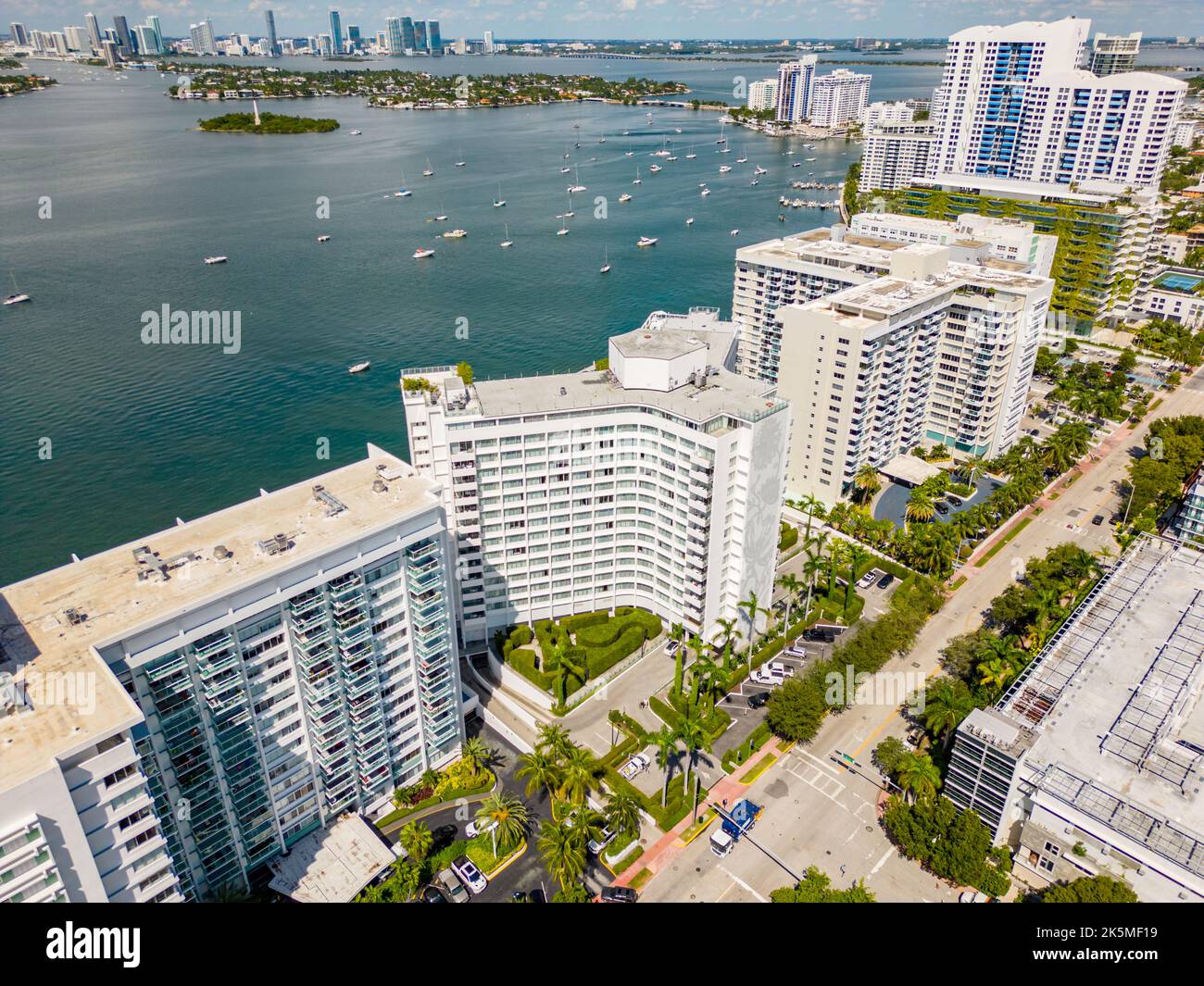 Photo aérienne Mondrian Miami Beach FL Banque D'Images