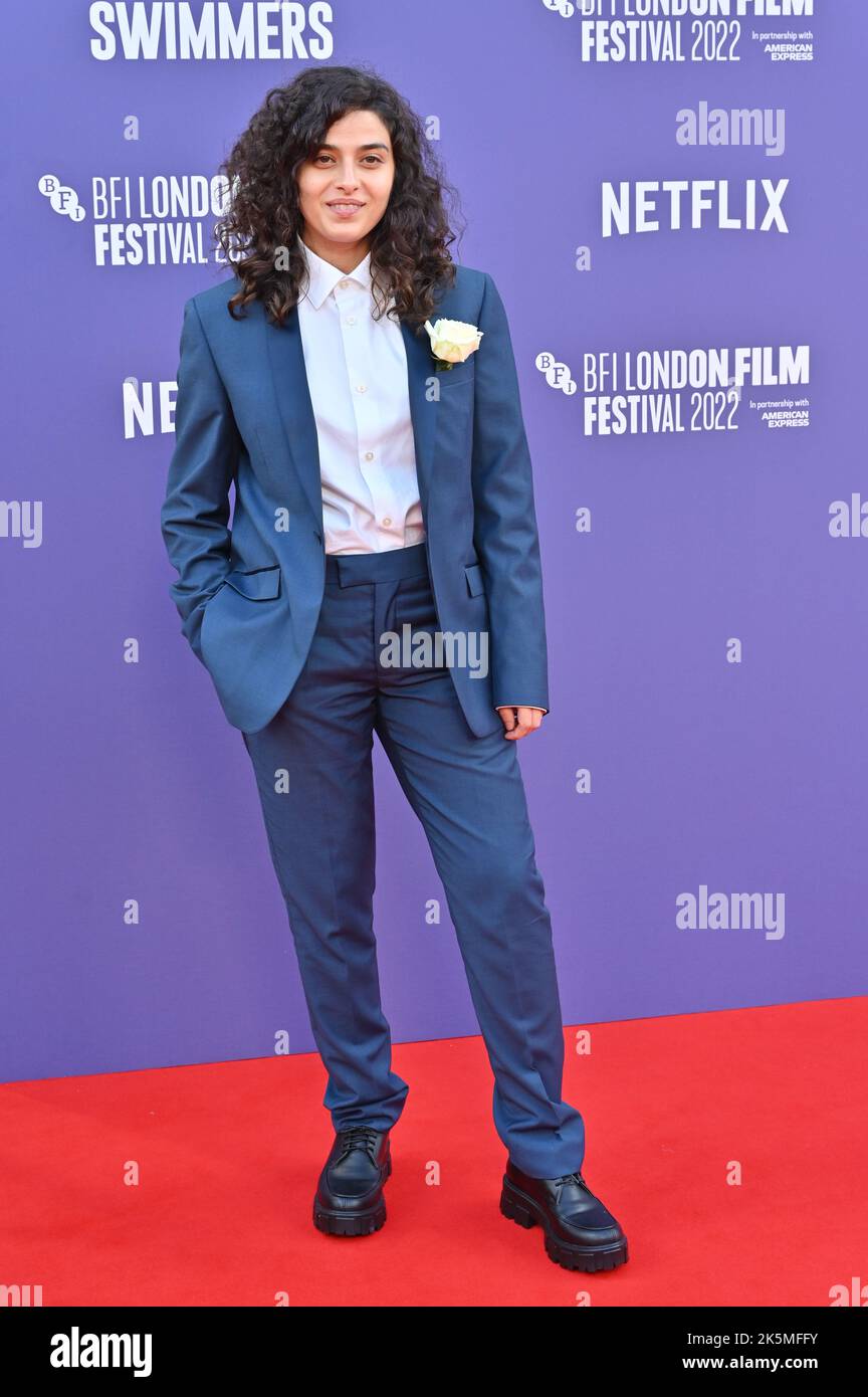 Londres, Royaume-Uni. 9th octobre 2022. Nathalie Issa assiste aux nageurs - Royaume-Uni première du BFI London film Festival’s 2022 le 9th octobre 2022 à la South Bank, Royal Festival Hall, Londres, Royaume-Uni. Crédit : voir Li/Picture Capital/Alamy Live News Banque D'Images