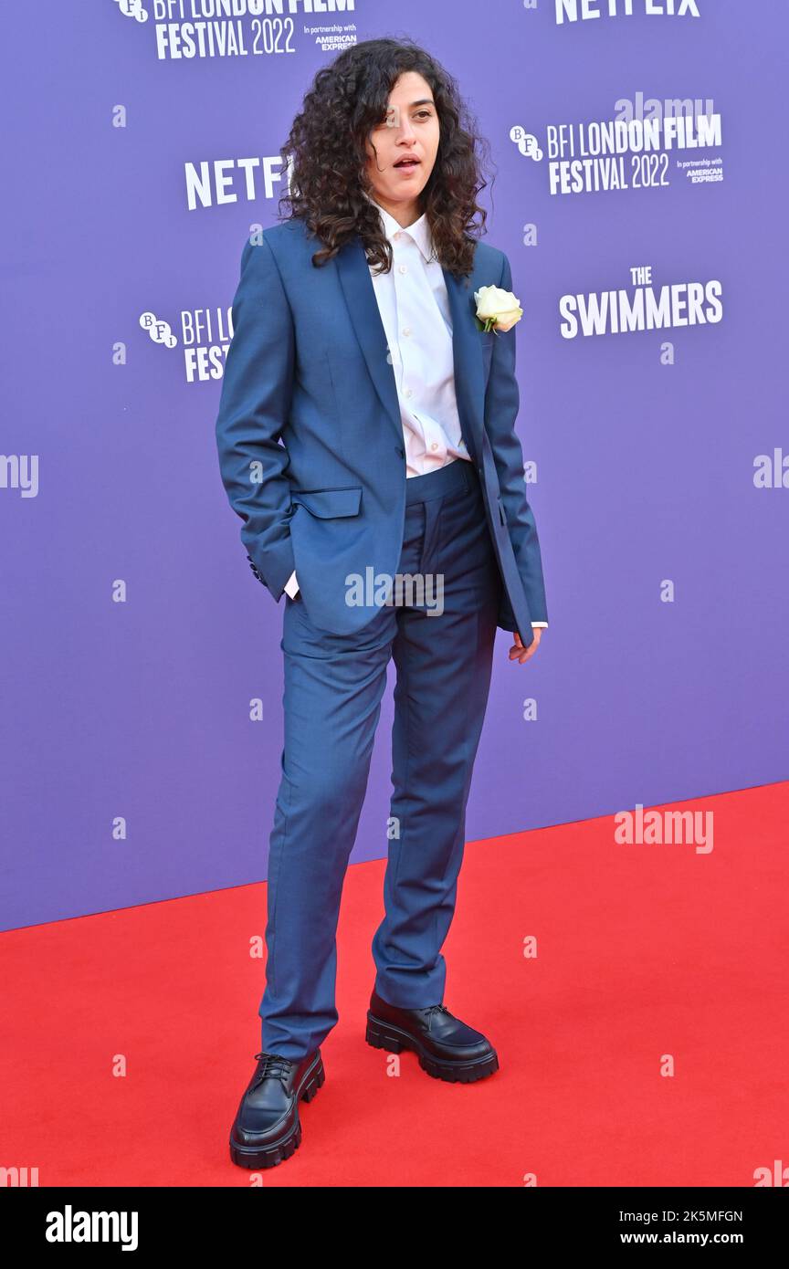 Londres, Royaume-Uni. 9th octobre 2022. Nathalie Issa assiste aux nageurs - Royaume-Uni première du BFI London film Festival’s 2022 le 9th octobre 2022 à la South Bank, Royal Festival Hall, Londres, Royaume-Uni. Crédit : voir Li/Picture Capital/Alamy Live News Banque D'Images