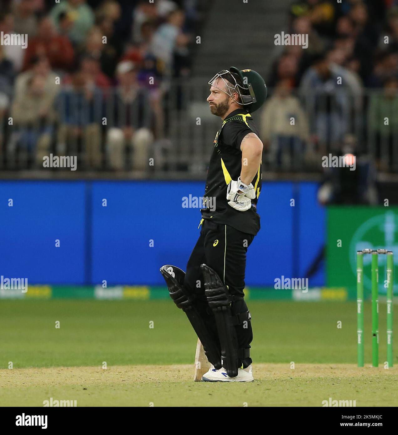 Stade Optus, Perth, Austraila. 9th octobre 2022. T20 international cricket Australie contre l'Angleterre; Matthew Wade de l'Australie crédit: Action plus Sports/Alamy Live News Banque D'Images