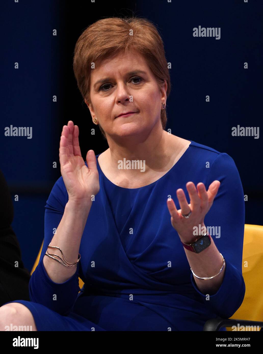 Le premier ministre Nicola Sturgeon à la conférence SNP au complexe d'événements Aberdeen (TECA) à Aberdeen (Écosse). Date de la photo: Dimanche 9 octobre 2022. Banque D'Images