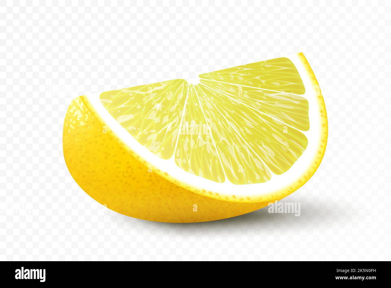 Tranche de citron juteuse isolée sur fond blanc. Illustration réaliste Vector 3D un élément pour votre conception d'emballage. Illustration de Vecteur
