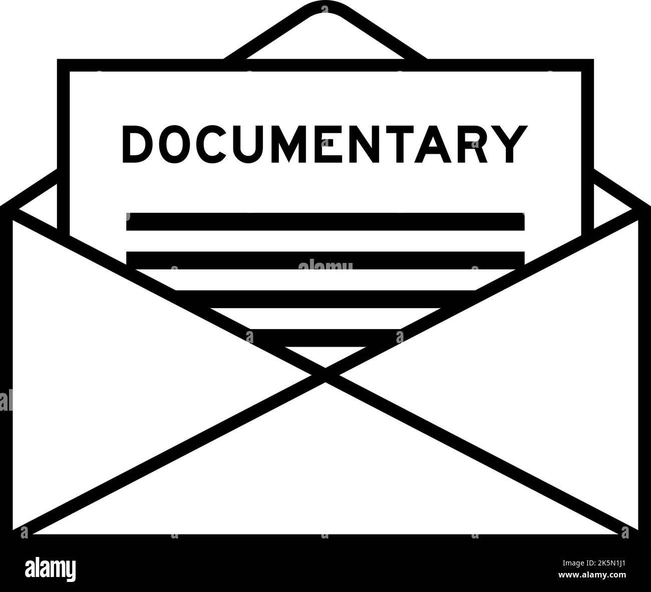 Enveloppe et lettre signe avec le mot documentaire comme titre Illustration de Vecteur