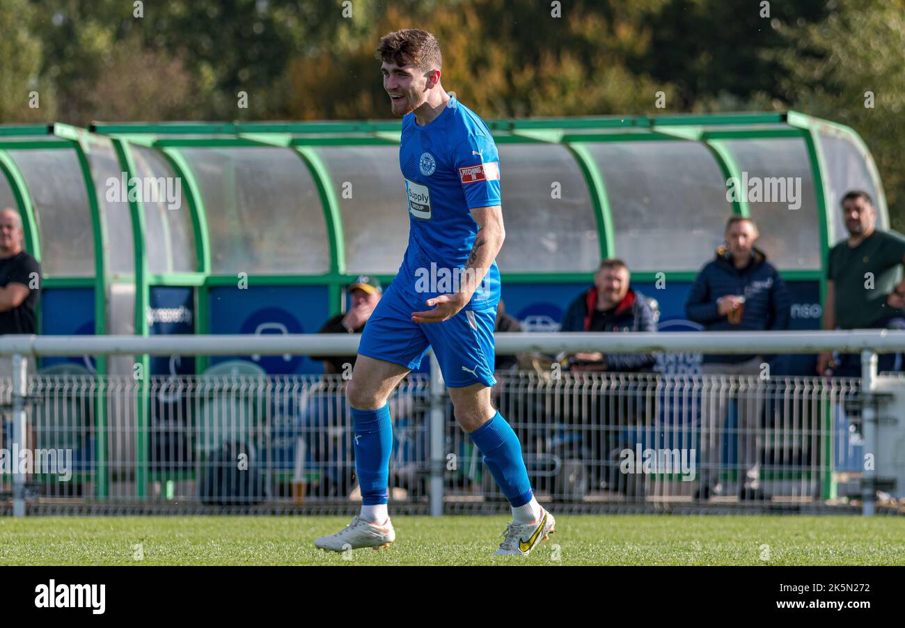 Warrington Rylands prend sur Nantwich Town dans le FA Trophée, Nantwich, Cheshire, Angleterre, 8th octobre, 2022. Credit Mark Percy/Alamy stock photo. Banque D'Images