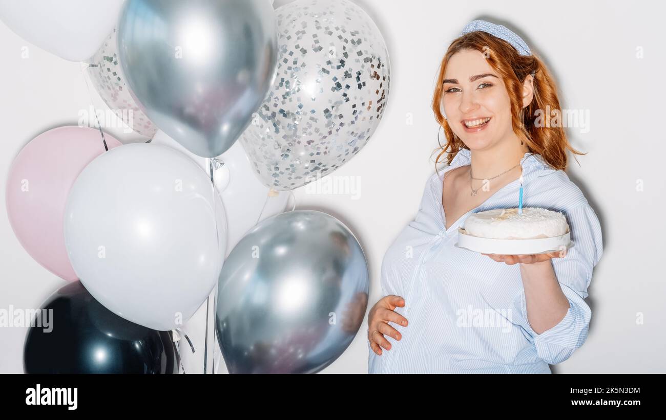 fête de la douche de bébé bonne femme enceinte Banque D'Images