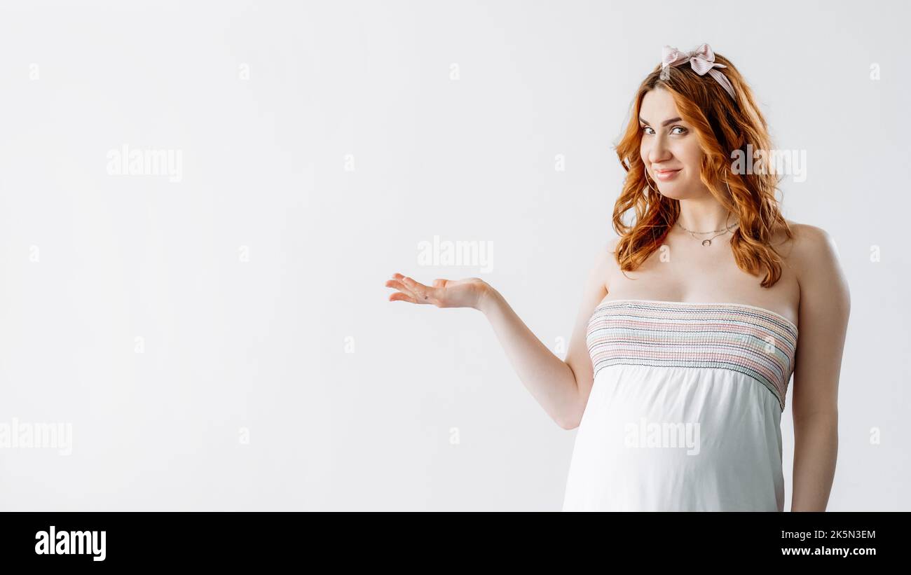 douche de bébé partie femme enceinte ouvrir la paume Banque D'Images