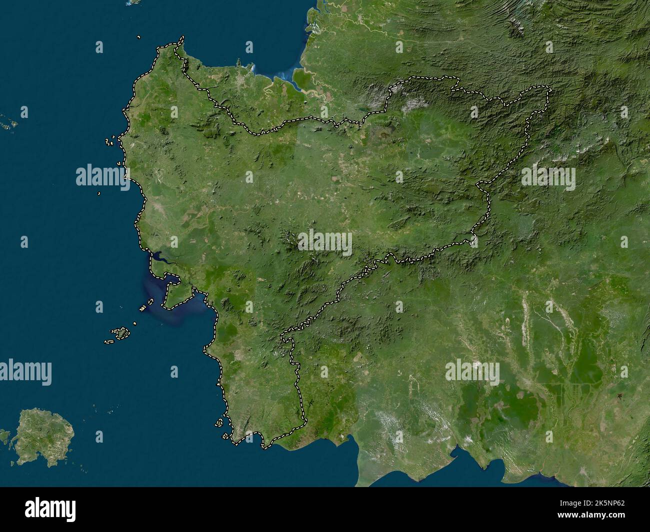 Kalimantan Barat, province d'Indonésie. Carte satellite basse résolution Banque D'Images