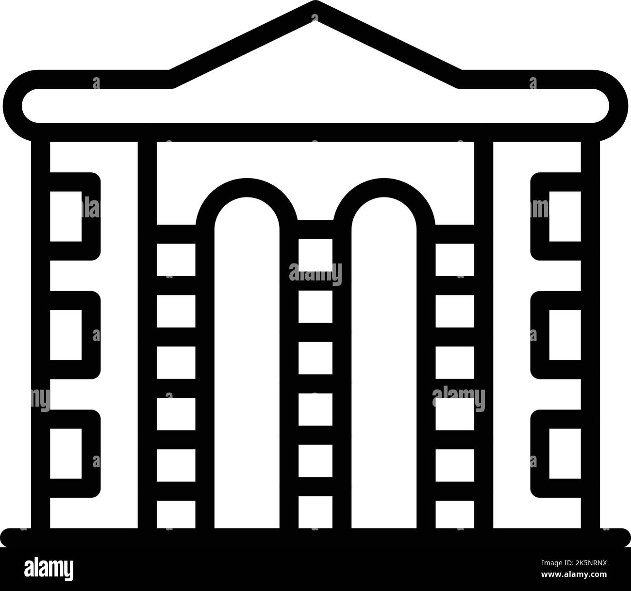 Vecteur de contour de l'icône de l'arche ancienne. Horizon européen. Pub emblème Illustration de Vecteur