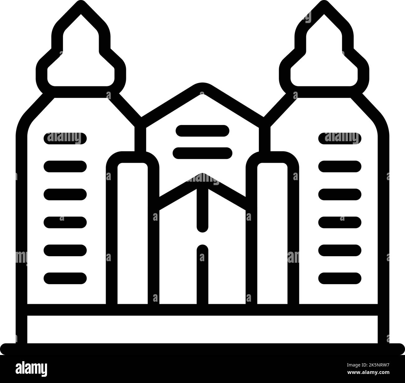 Vecteur de contour d'icône de bâtiment de tourisme. Malte point de repère. Marquage croisé Illustration de Vecteur