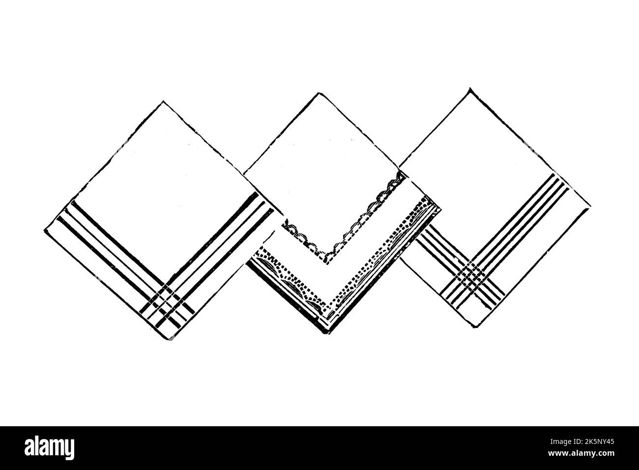 Mouchoirs en tissu – 1910s Vintage Illustration Banque D'Images
