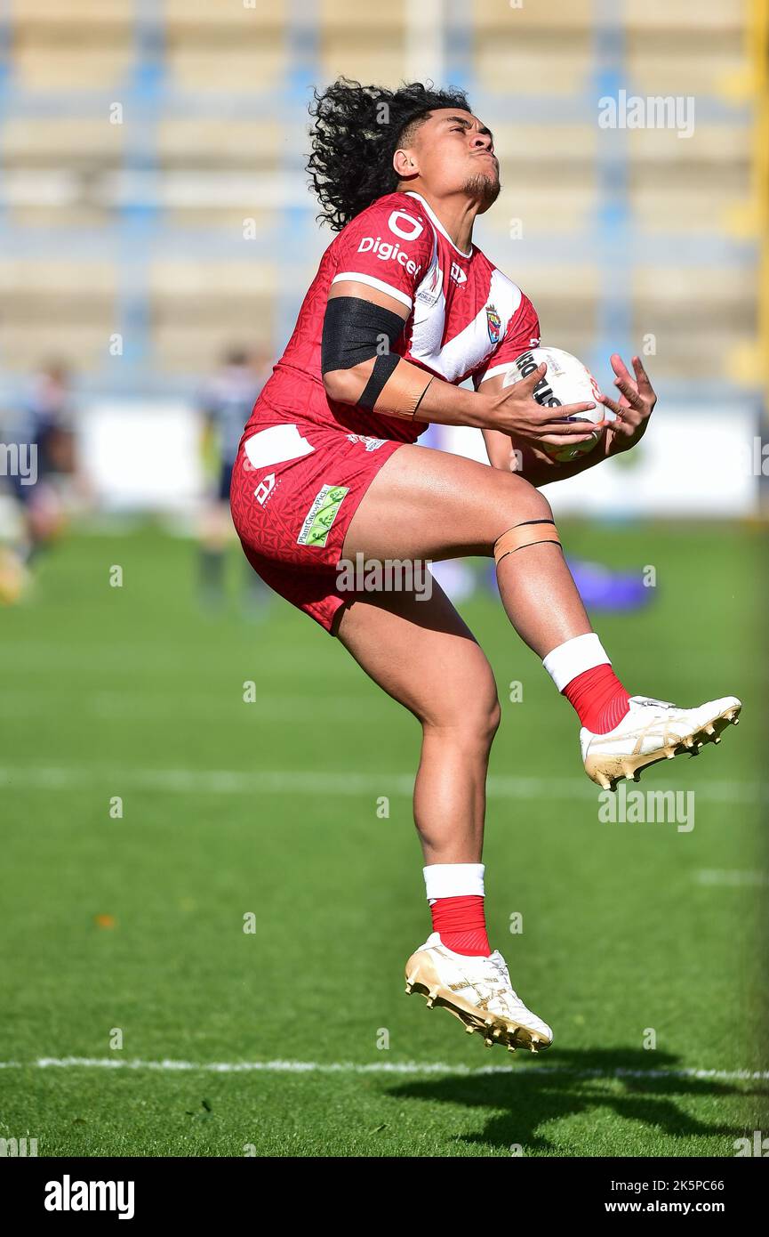 Halifax, Angleterre -8th octobre 2022 - Rugby League Pre World Cup International friendly, Tonga contre la France au MBI Shay Stadium, Halifax, Royaume-Uni Banque D'Images