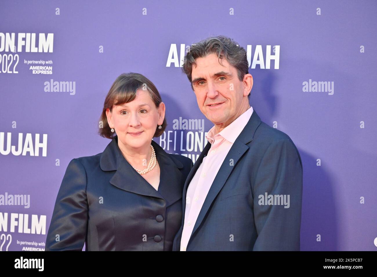 Londres, Royaume-Uni. 09th octobre 2022. Heidi Thomas et Stephen McGann arrivent à l'Allelujah - première européenne du BFI London film Festival's 2022 le 9th octobre 2022 à la South Bank, Royal Festival Hall, Londres, Royaume-Uni. Crédit : voir Li/Picture Capital/Alamy Live News Banque D'Images