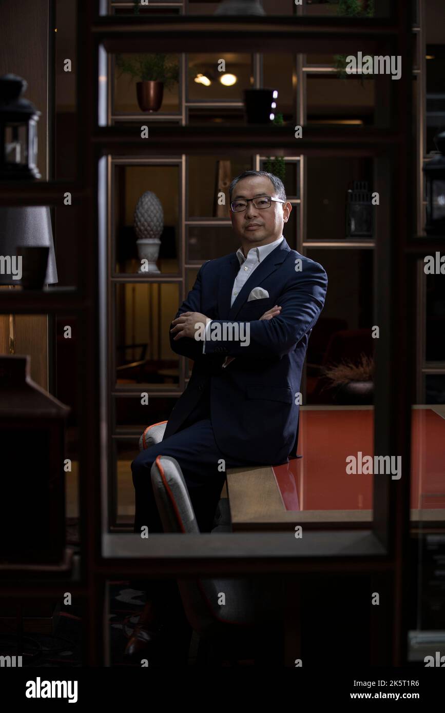William Je, propriétaire britannique de fonds spéculatifs ciblé par l'État chinois après avoir lancé une association caritative pour la démocratie à Hong Kong. Banque D'Images