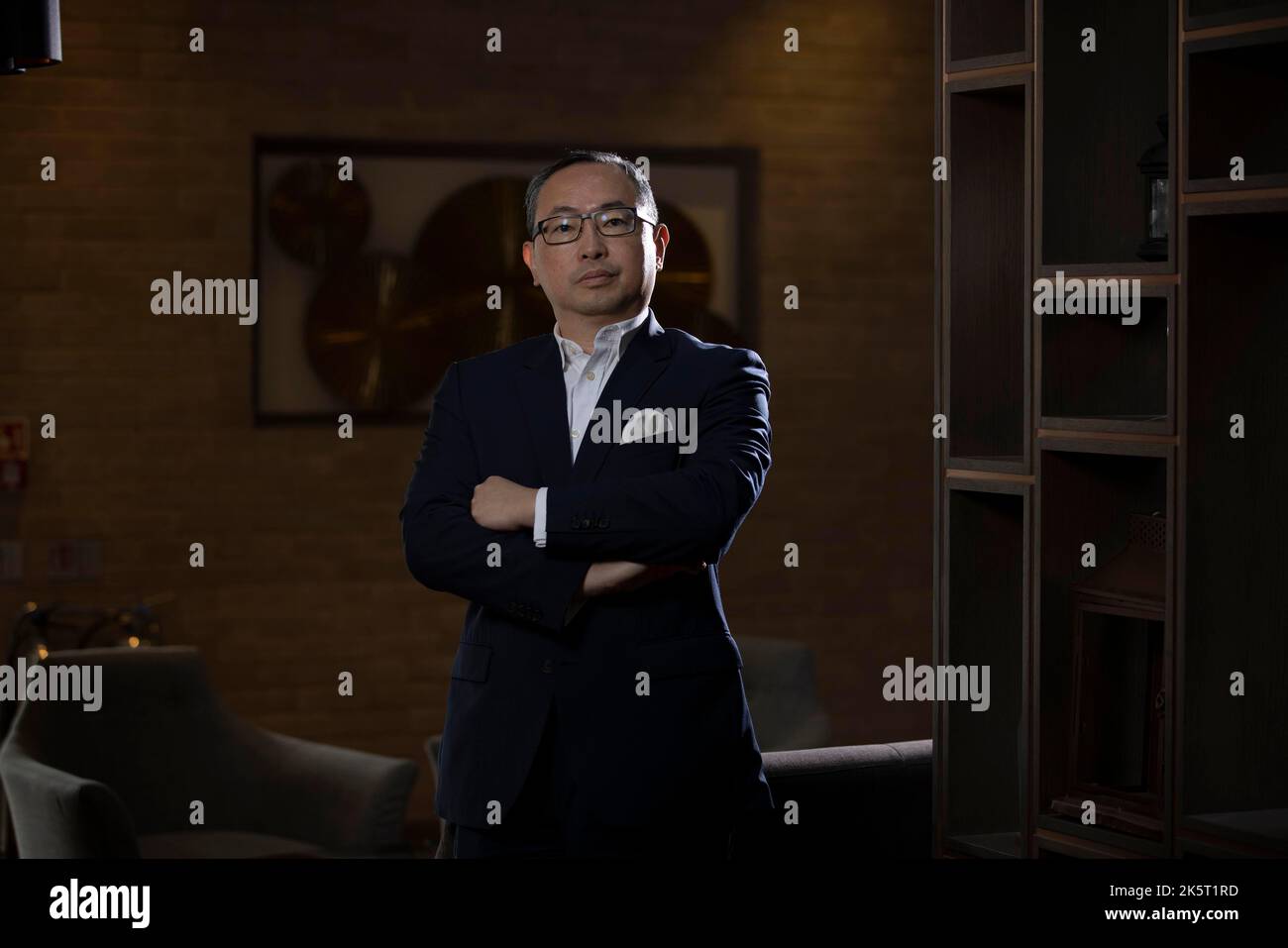 William Je, propriétaire britannique de fonds spéculatifs ciblé par l'État chinois après avoir lancé une association caritative pour la démocratie à Hong Kong. Banque D'Images